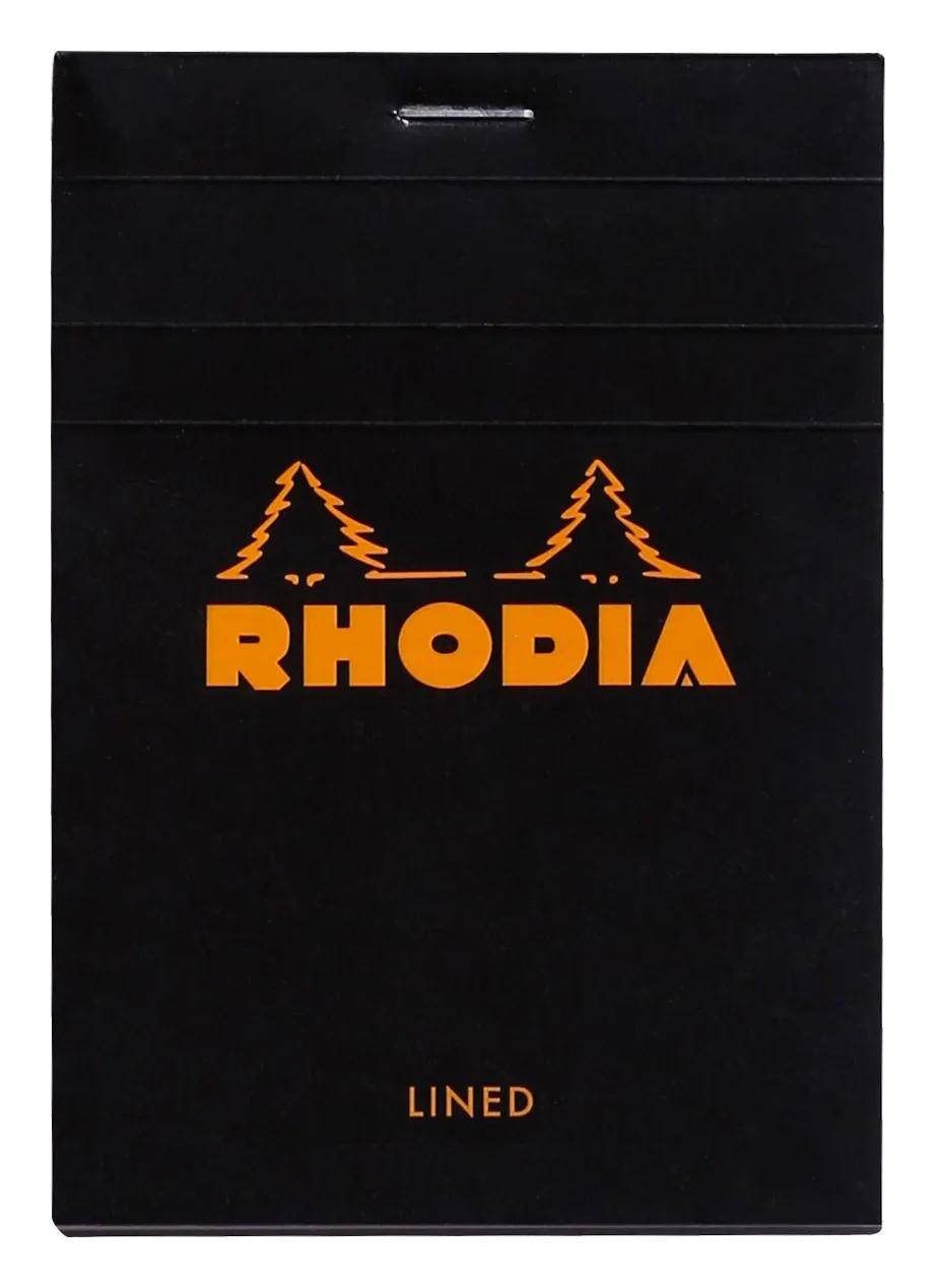 Rhodia 10x Block geheftet 8,5x12cm 80 Blätter liniert 80g - Schwarz 126009C