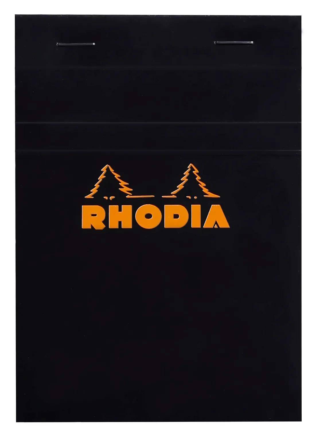 Rhodia 10x Gehefteter Notizblock No.13 A6 80 Bl kariert 80g Schwarz 132009C