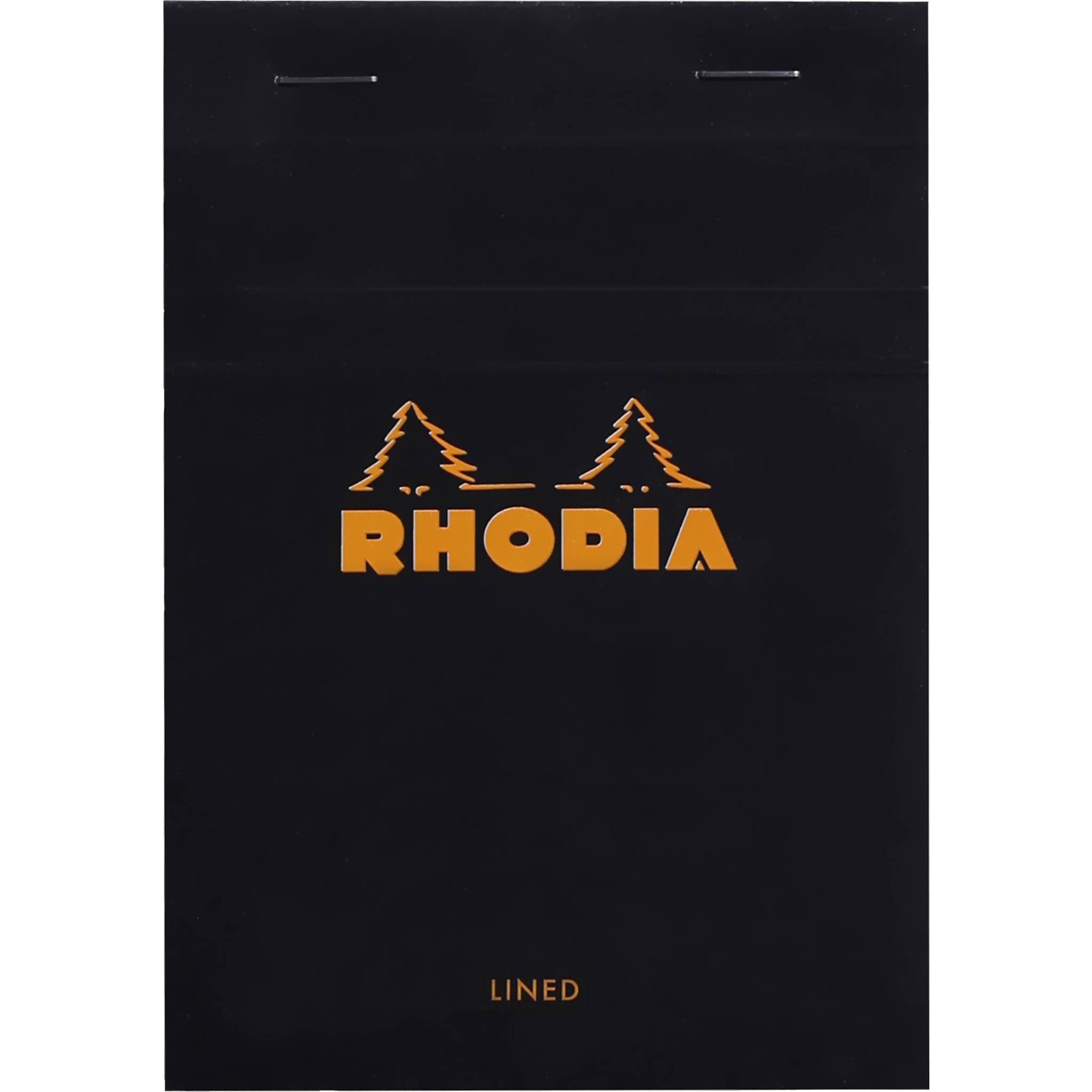 Rhodia 10x Gehefteter Notizblock No.13 A6 80 Bl liniert 80g Schwarz 136009C