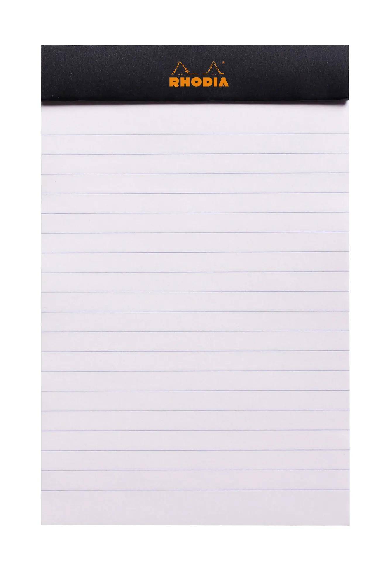 Rhodia 10x Gehefteter Notizblock No.14 11x17cm 80 Bl liniert 80g Schwarz 146009C