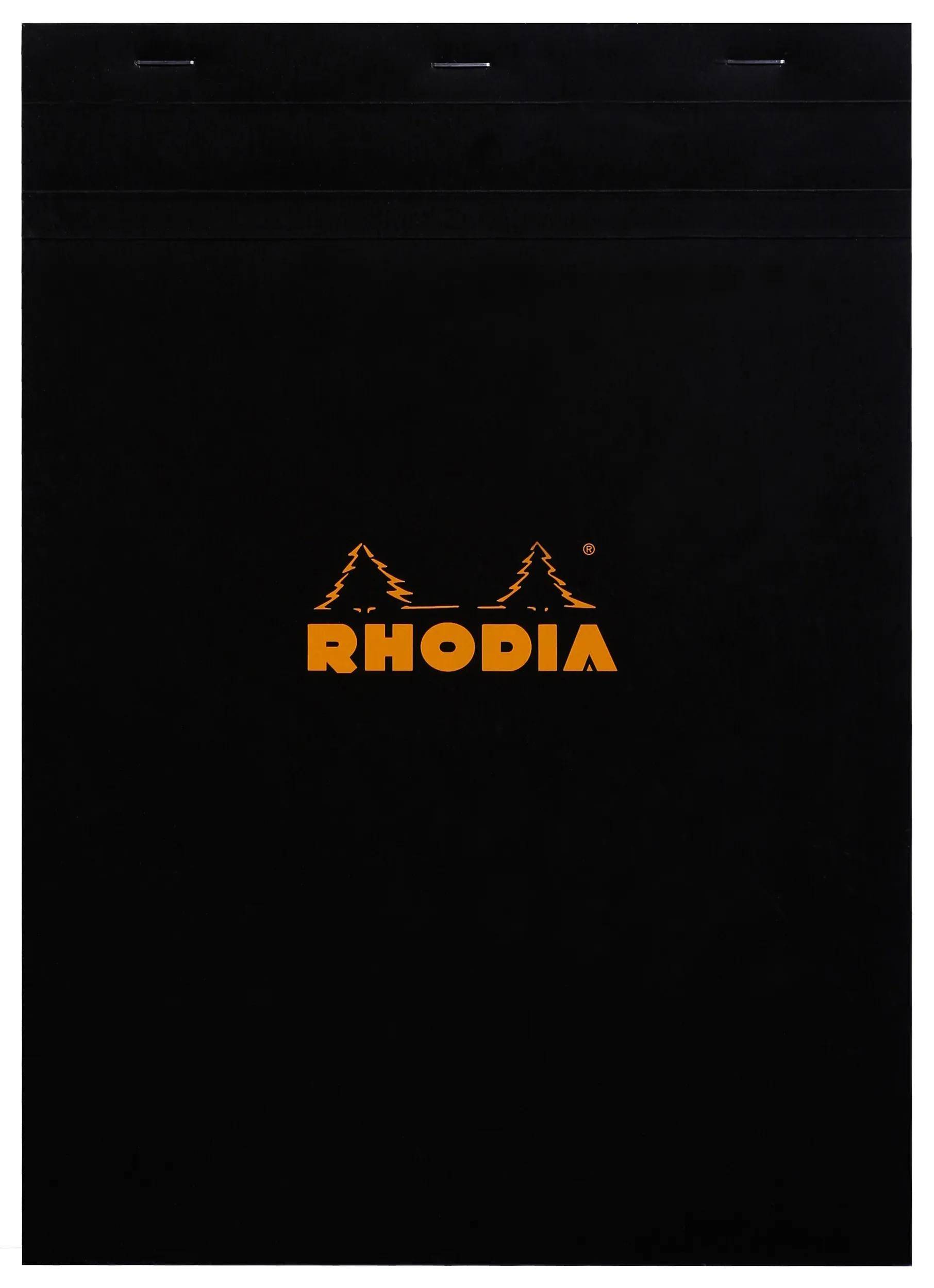 Schwarze Produkttasche mit orangefarbenem „RHODIA