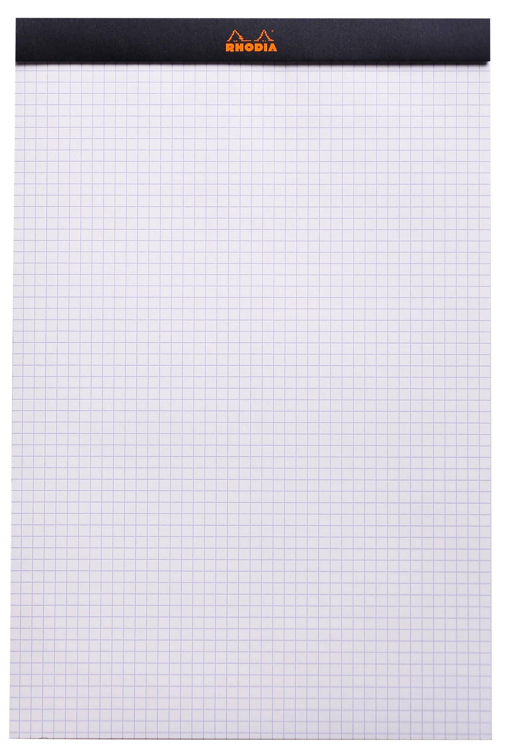 Rhodia 5x Gehefteter Notizblock No.19 A4+ 80 Bl kariert 80g Schwarz 192009C