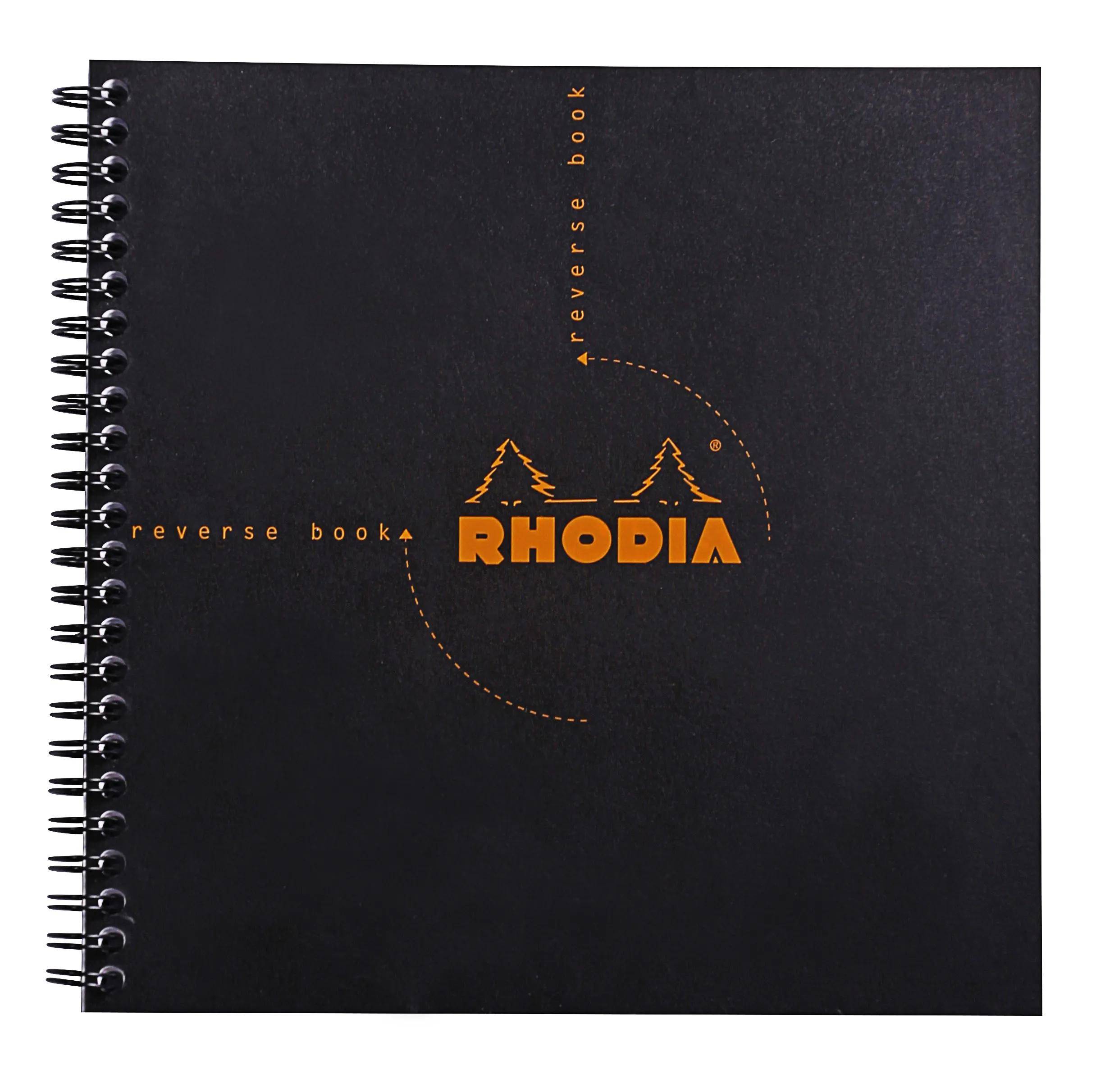 Rhodia 5x Reverse Book mit Doppelspirale 21x21cm 80Blatt Schwarz 193609C