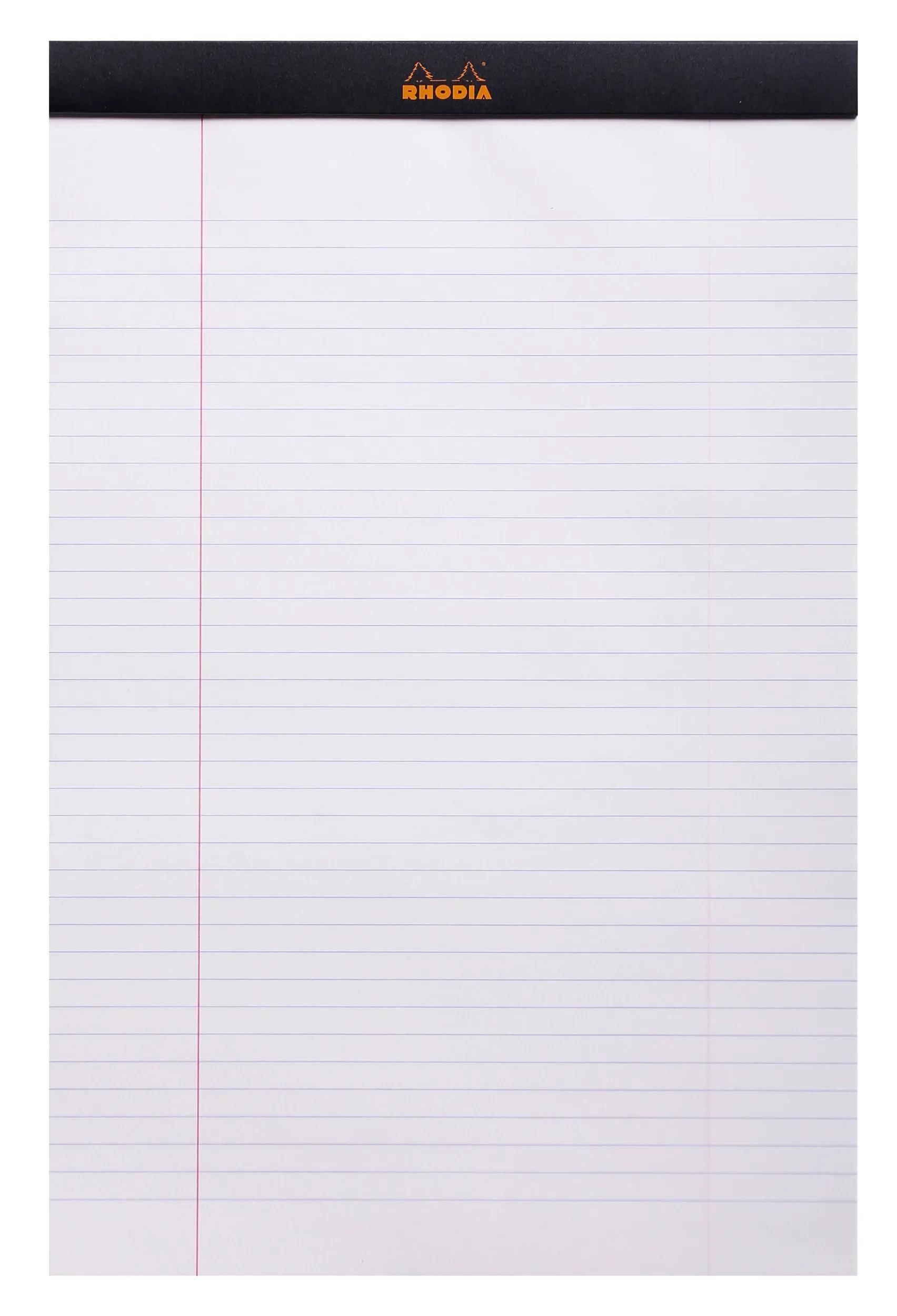Rhodia 5x Block geheftet A4+ 21x31,8cm 80 Blätter liniert 80g - Schwarz 196009C