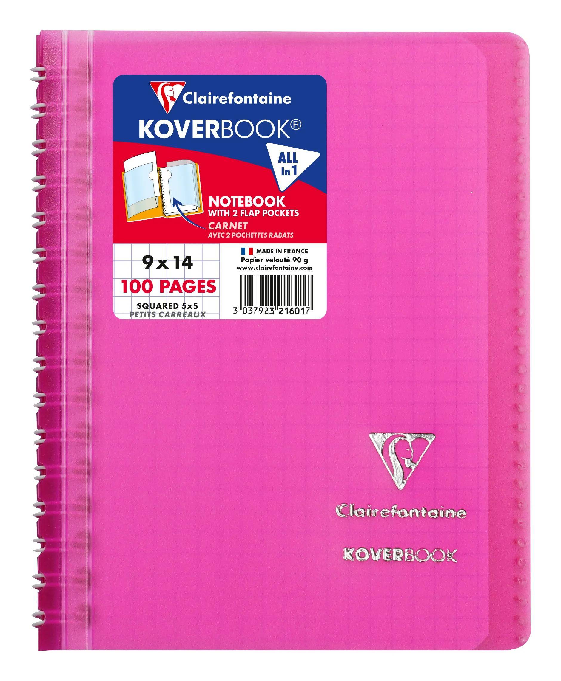 Rosa Clairefontaine Koverbook Spiralnotizbuch mit einem Etikett, auf dem „All in 1
