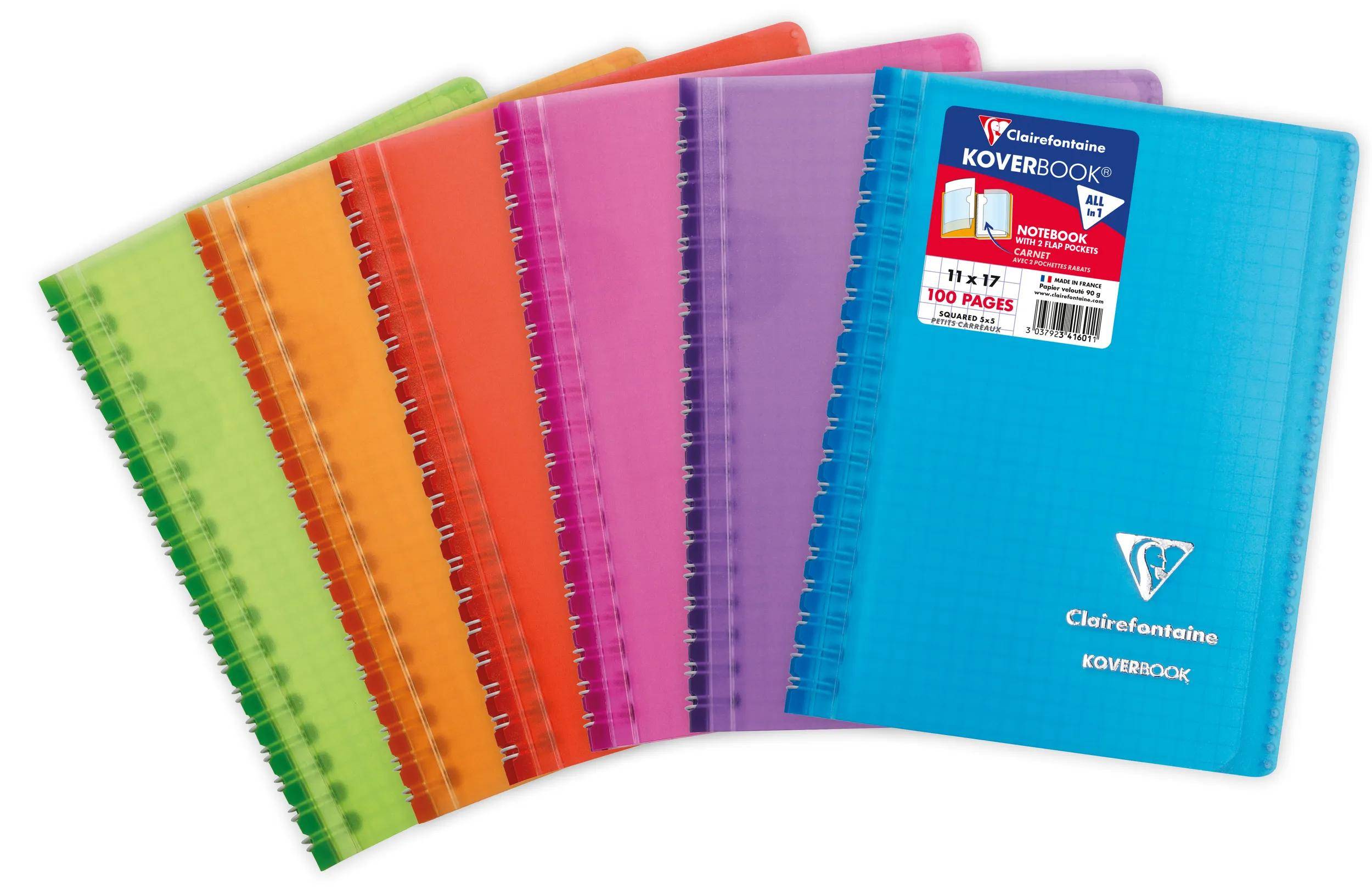 Clairefontaine 10x Notizbücher kariert, 11x17cm, 50 Blatt - Sortiert 341601C