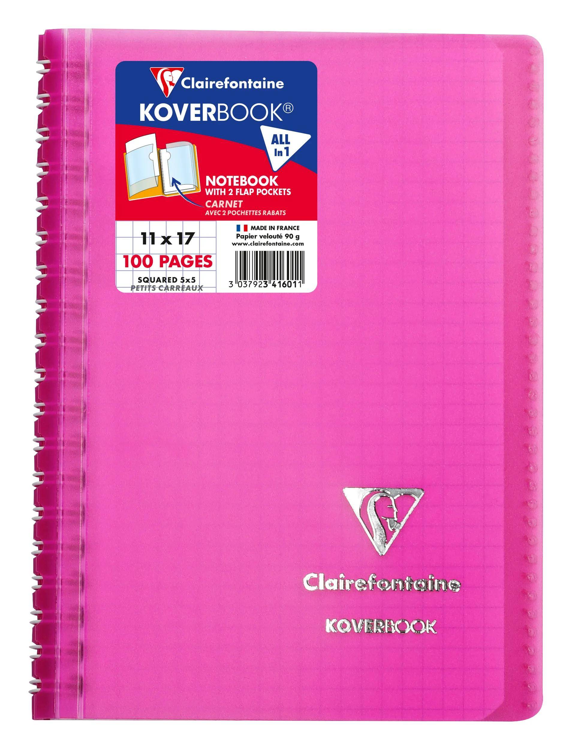 Rosa Clairefontaine Koverbook Spiralnotizbuch mit einem „100 Seiten