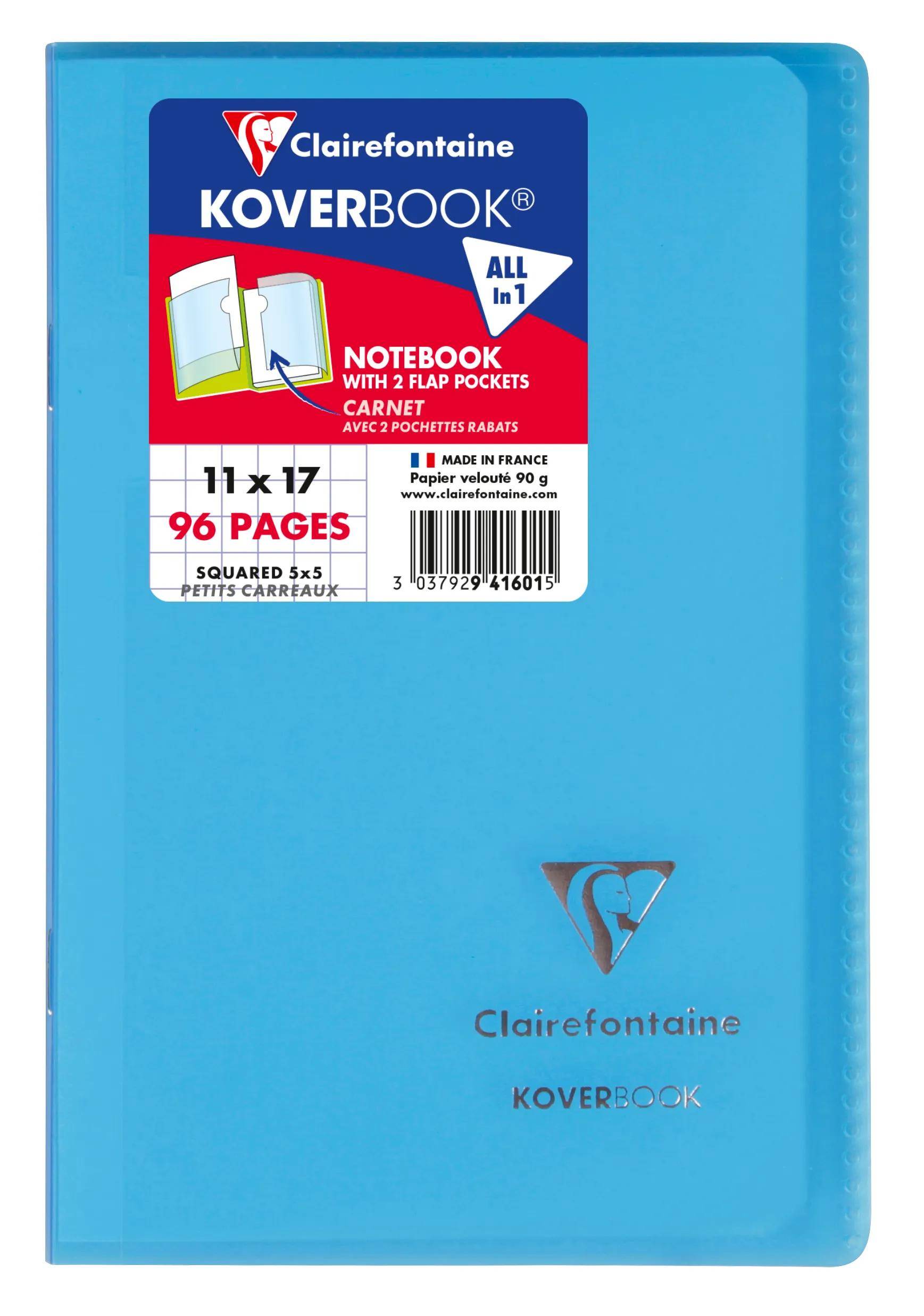 Bluer Koverbook-Notizbucheinband von Clairefontaine mit der Bezeichnung „All in 1
