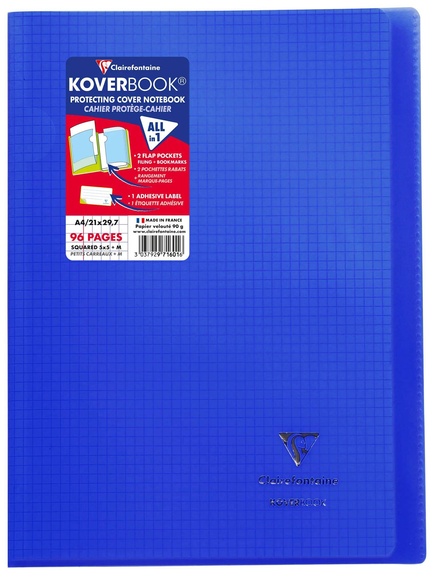 Clairefontaine 40x Koverbook A4 48 Blatt 90g, kariert Sortiert 971601C