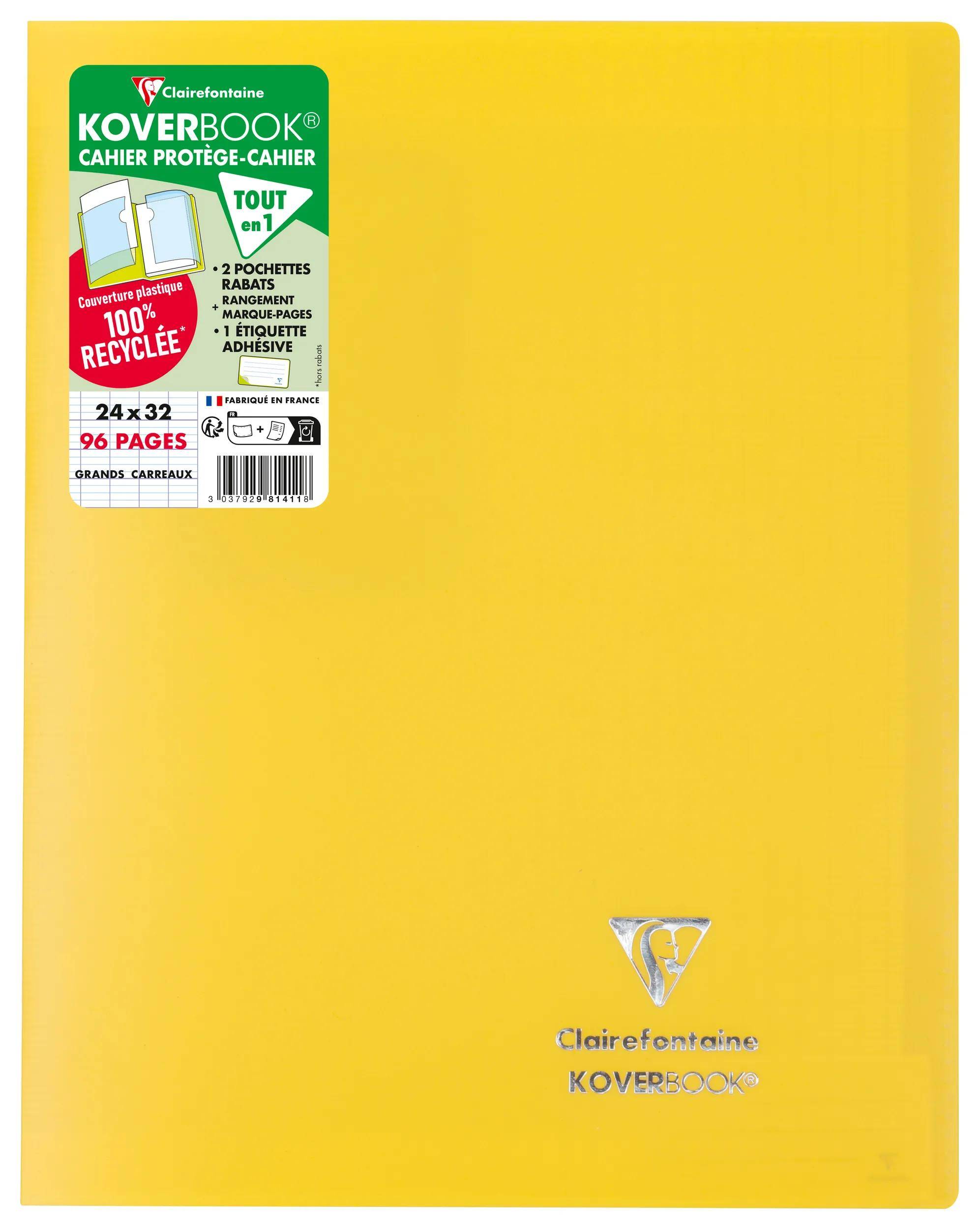 Gelber Clairefontaine Koverbook Notizbucheinband mit Etikett 