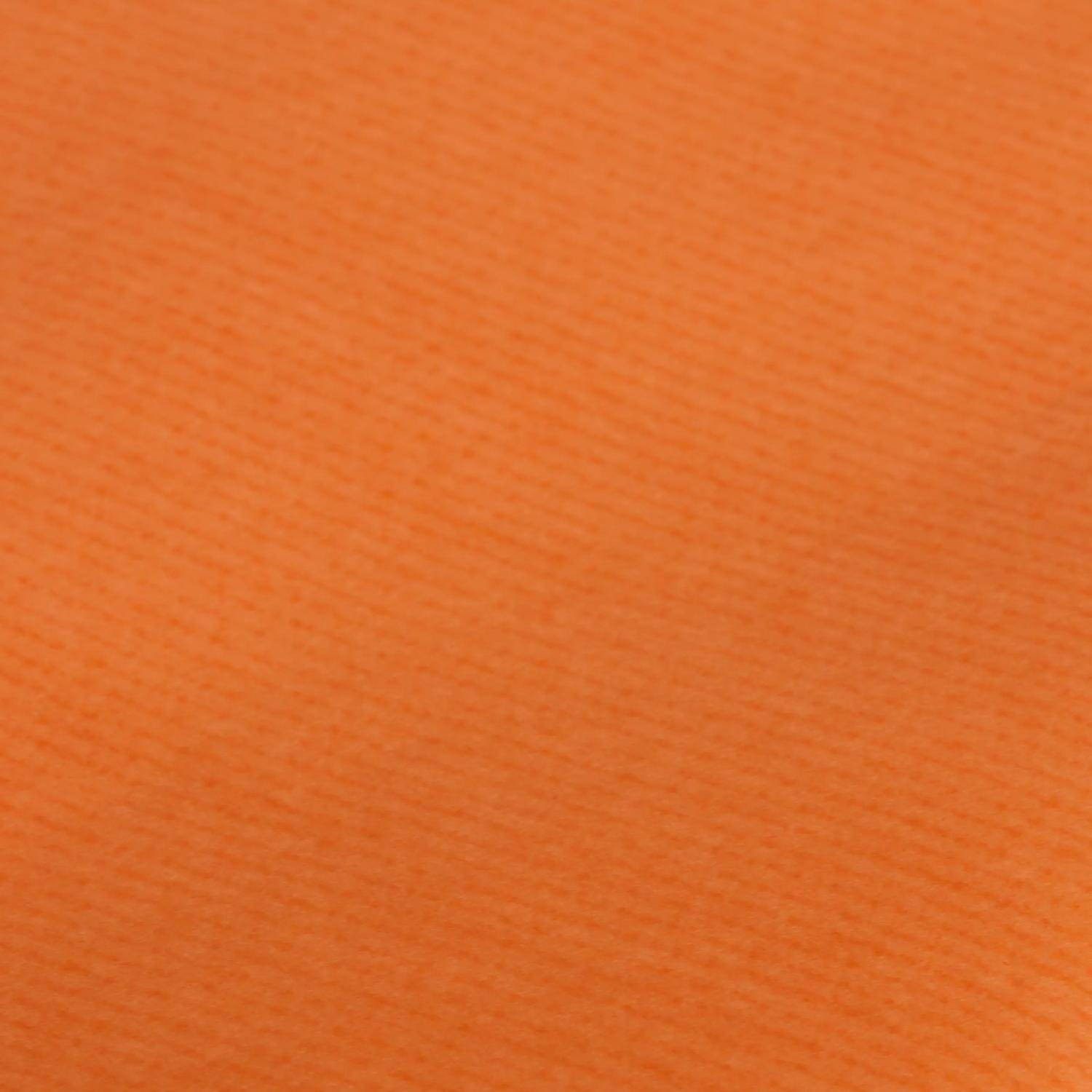 Nahaufnahme eines orangefarbenen strukturierten Stoffes, der den Bildrahmen ausfüllt.