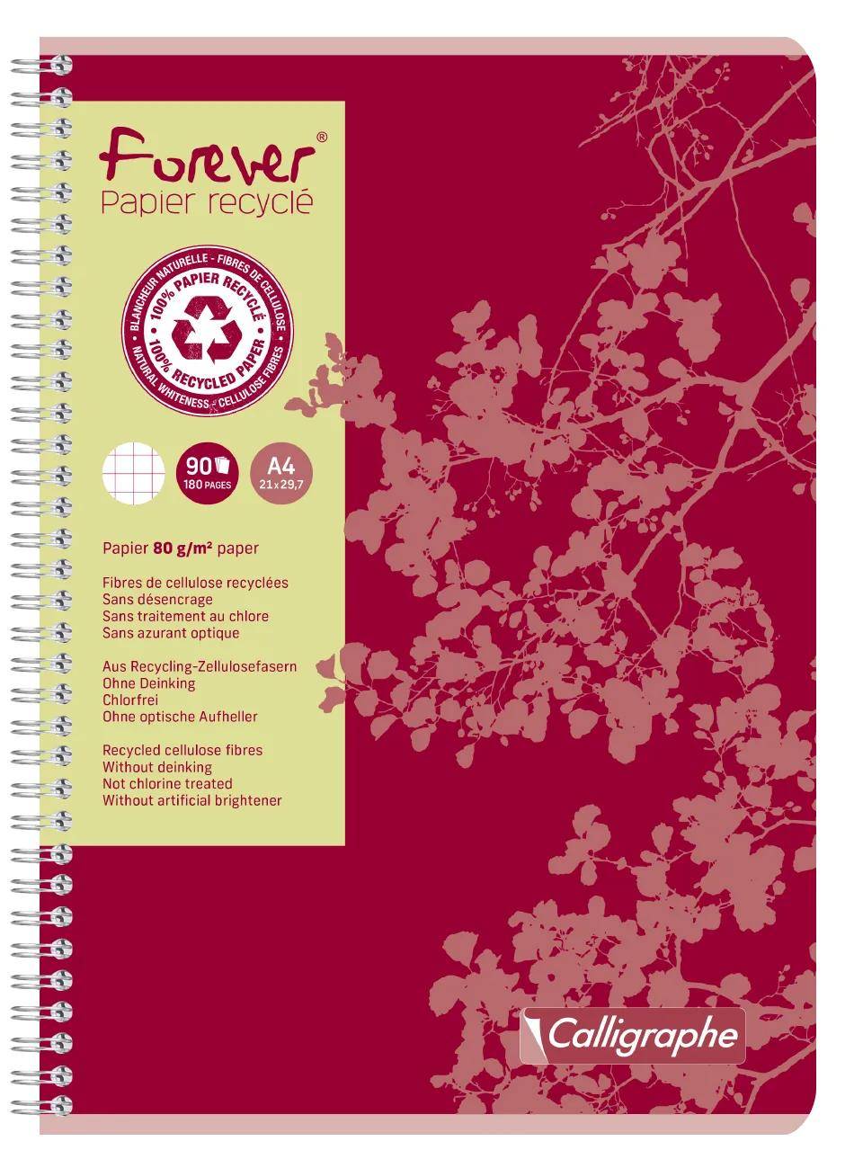 Ein spiralgebundenes Notizbuch „Forever Papier recyclé