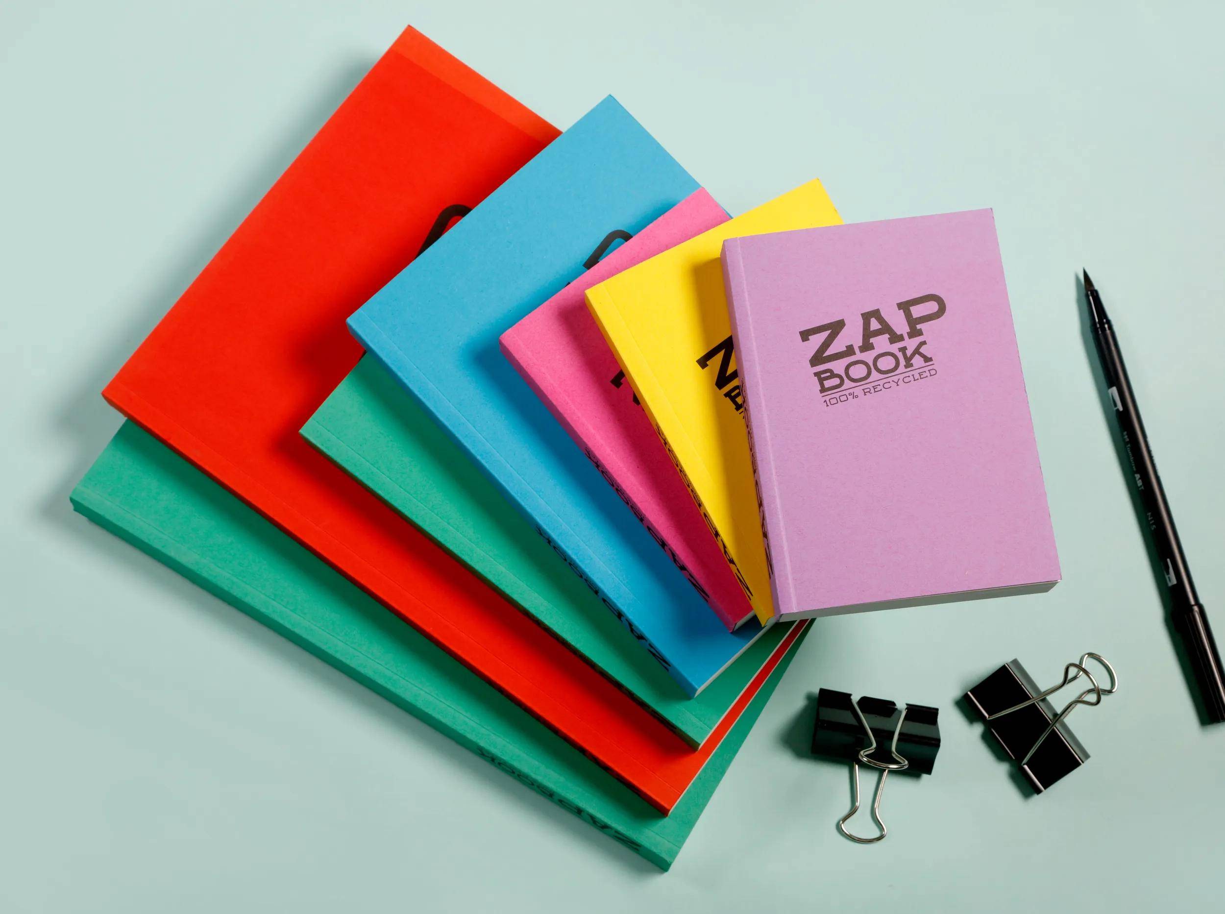 Clairefontaine 5x Zap Book, Skizzenbuch A6, geleimt, 160 Blatt 80g Schwarz 3363C