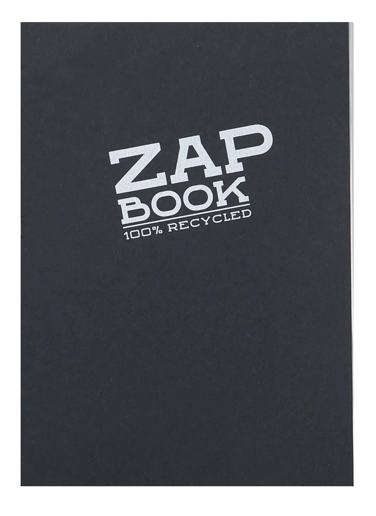 Schwarzer Notizbucheinband mit weißem „ZAP BOOK