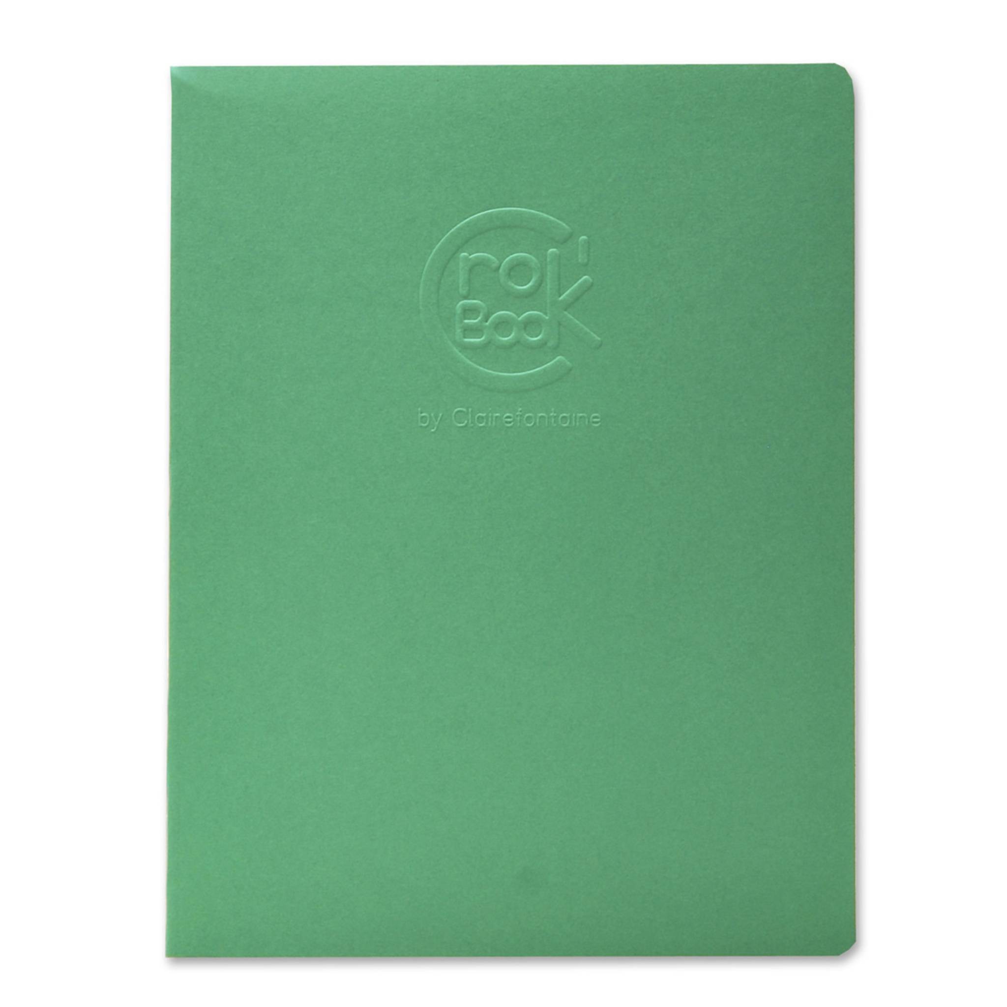 Grünes Notizbuch mit geprägtem „rolk book