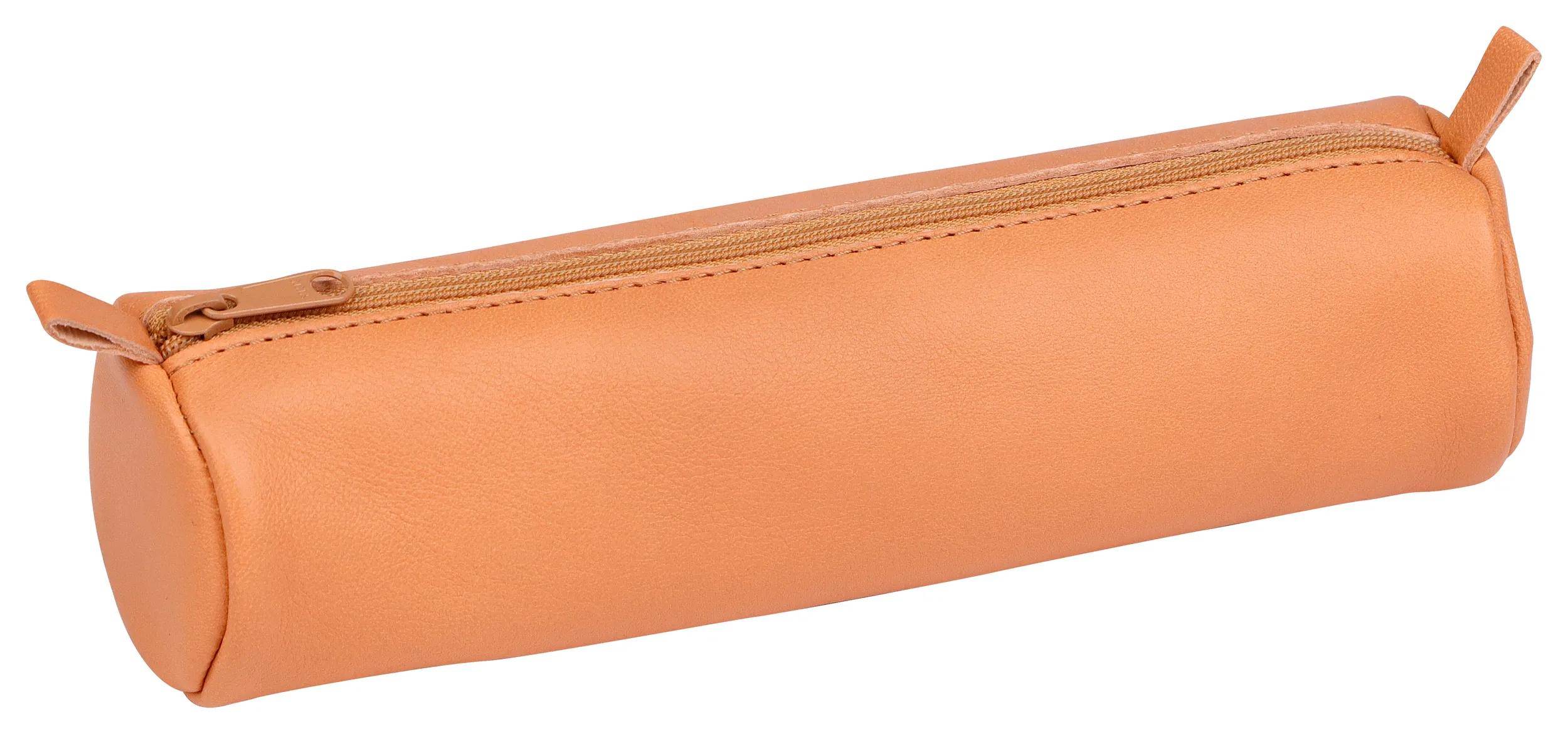 Clairefontaine 6x Schlampermäppchen rund Leder Naturton Ø5,5x22cm Natur 8298C