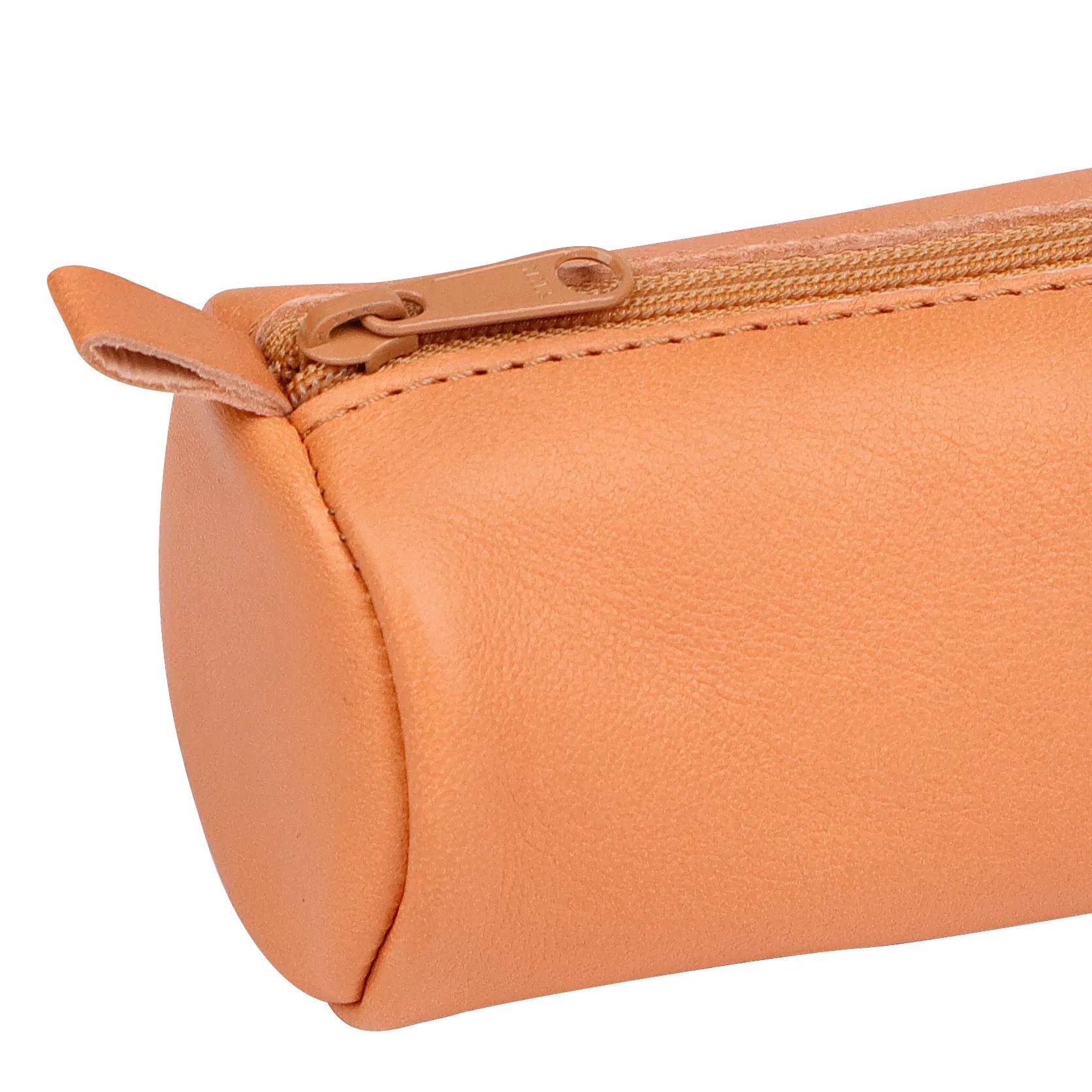 Clairefontaine 6x Schlampermäppchen rund Leder Naturton Ø5,5x22cm Natur 8298C