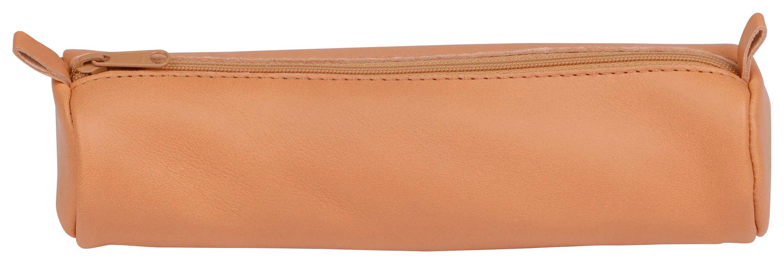 Clairefontaine 6x Schlampermäppchen rund Leder Naturton Ø5,5x22cm Natur 8298C