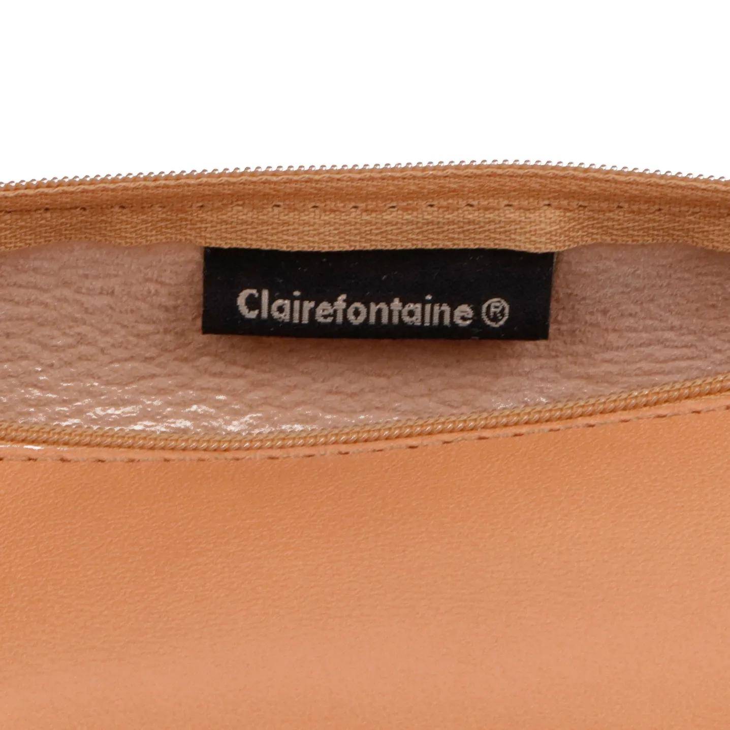 Clairefontaine 6x Schlampermäppchen rund Leder Naturton Ø5,5x22cm Natur 8298C