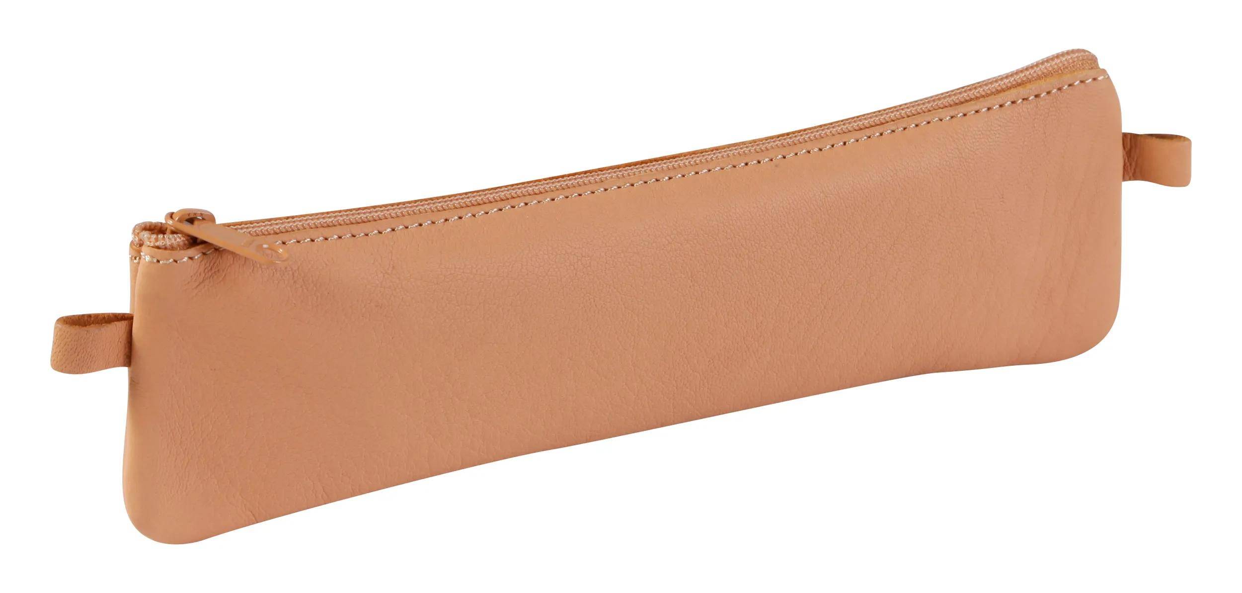 Clairefontaine 6x Schlampermäppchen flach aus Leder Naturton 22x6cm Natur 8301C