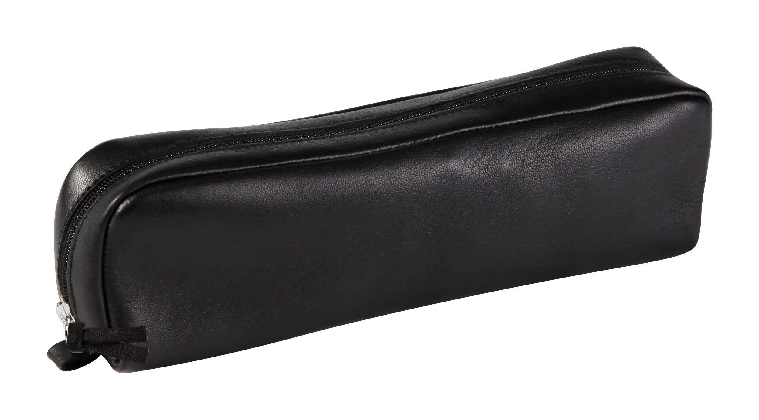 Clairefontaine 6x Schlampermäppchen rechteckig aus Leder 21x4x6cm Schwarz 8321C
