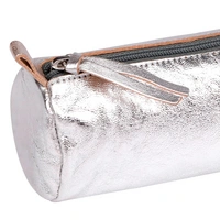 Clairefontaine 4x Schlampermäppchen Leder Cuirisé rund Ø5,5x22cm Silber 8688C Clairefontaine 4x Schlampermäppchen Leder Cuirisé rund Ø5,5x22cm Silber 8688C