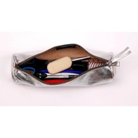Clairefontaine 4x Schlampermäppchen Leder Cuirisé rund Ø5,5x22cm Silber 8688C Clairefontaine 4x Schlampermäppchen Leder Cuirisé rund Ø5,5x22cm Silber 8688C