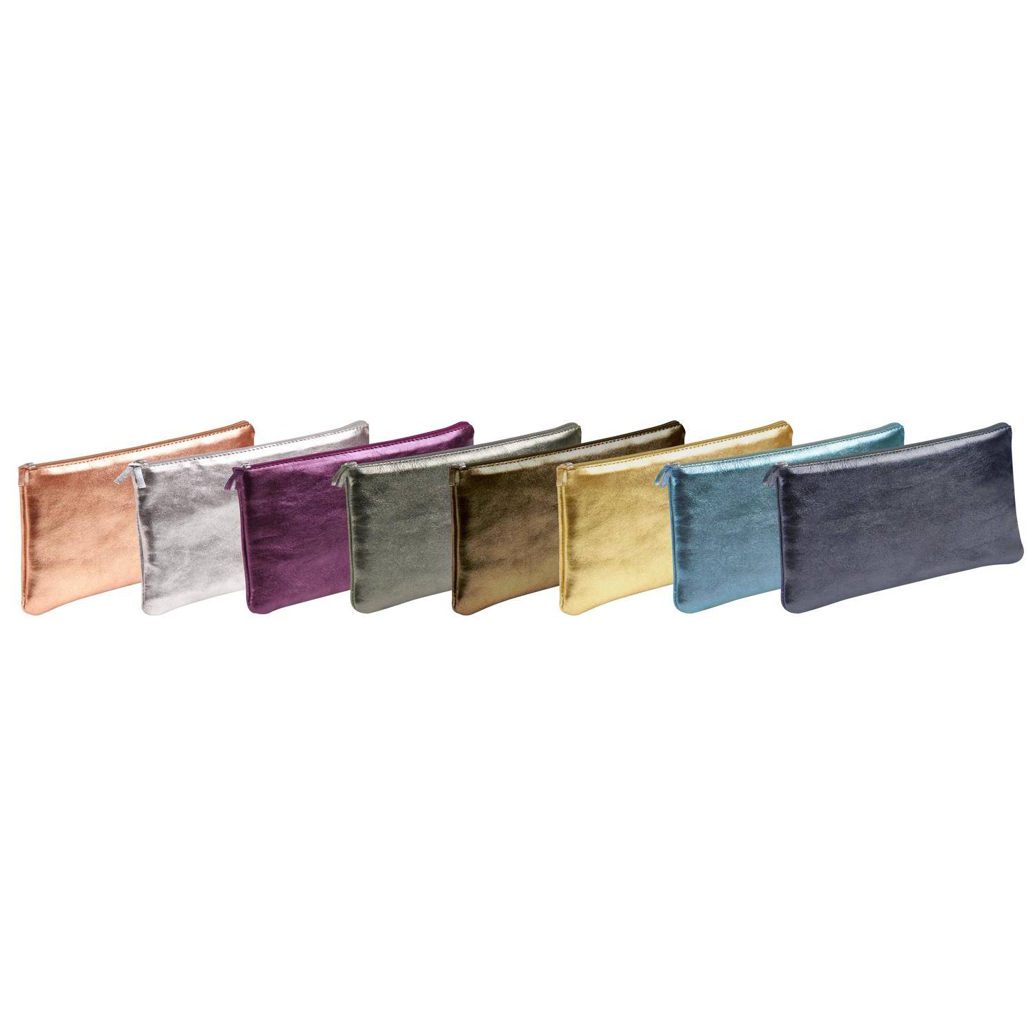 Clairefontaine 4x Schlampermäppchen Leder Cuirisé TM flach 22x11cm Kupfer 8700C