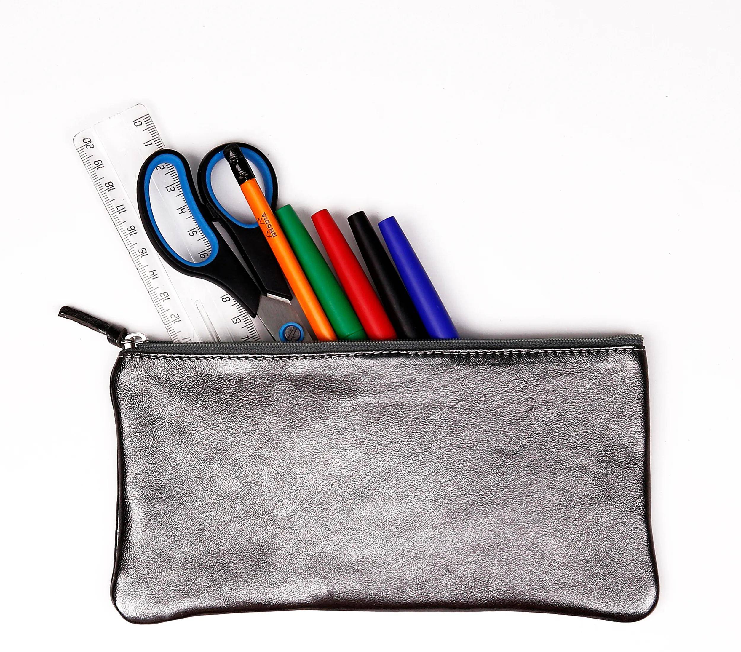 Clairefontaine 4x Schlampermäppchen flach 22x11cm Graphitgrau 8703C