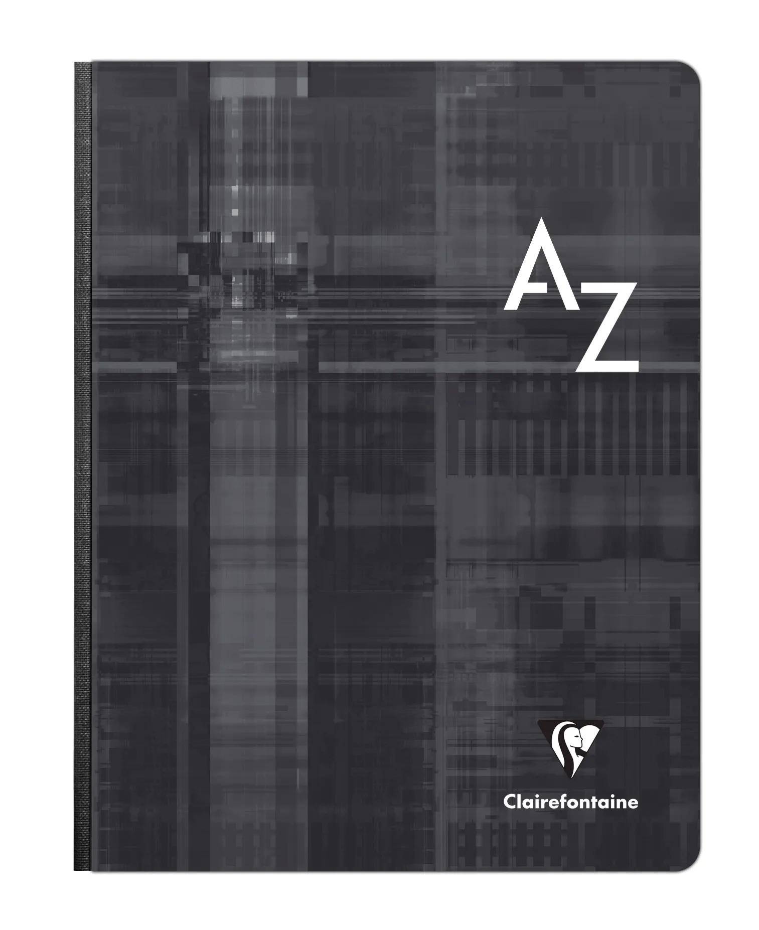 Schwarzer Clairefontaine-Notizbuchdeckel mit weißen Buchstaben „A Z