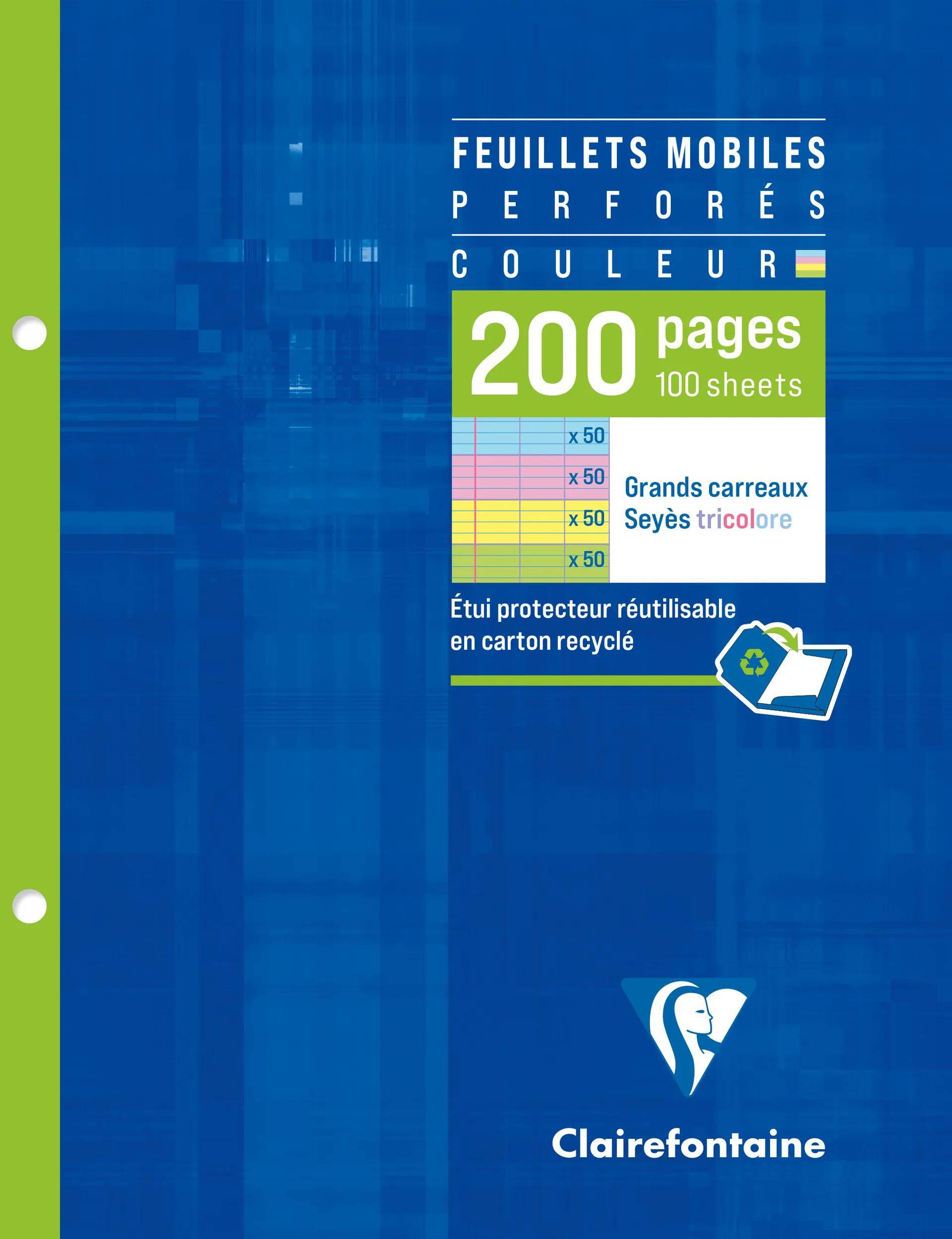 Clairefontaine 5x farbige Ringbucheinlagen 17x22cm Pack. 100 Blatt Sort. 13511C