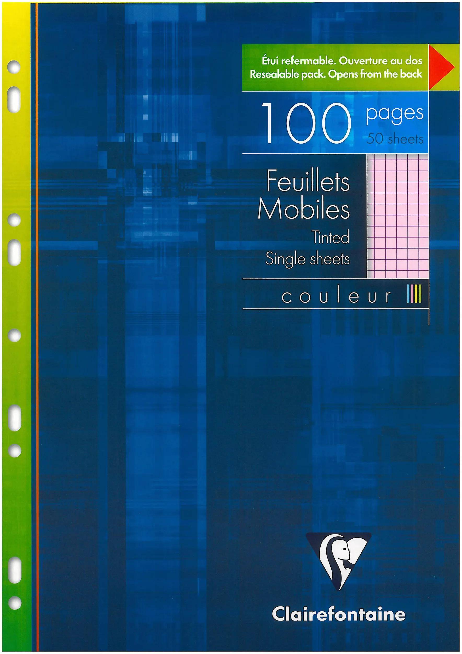 Clairefontaine 10x Packung 50 Bl Ringbucheinlagen, A4, 90g, blau, blanko 1742C