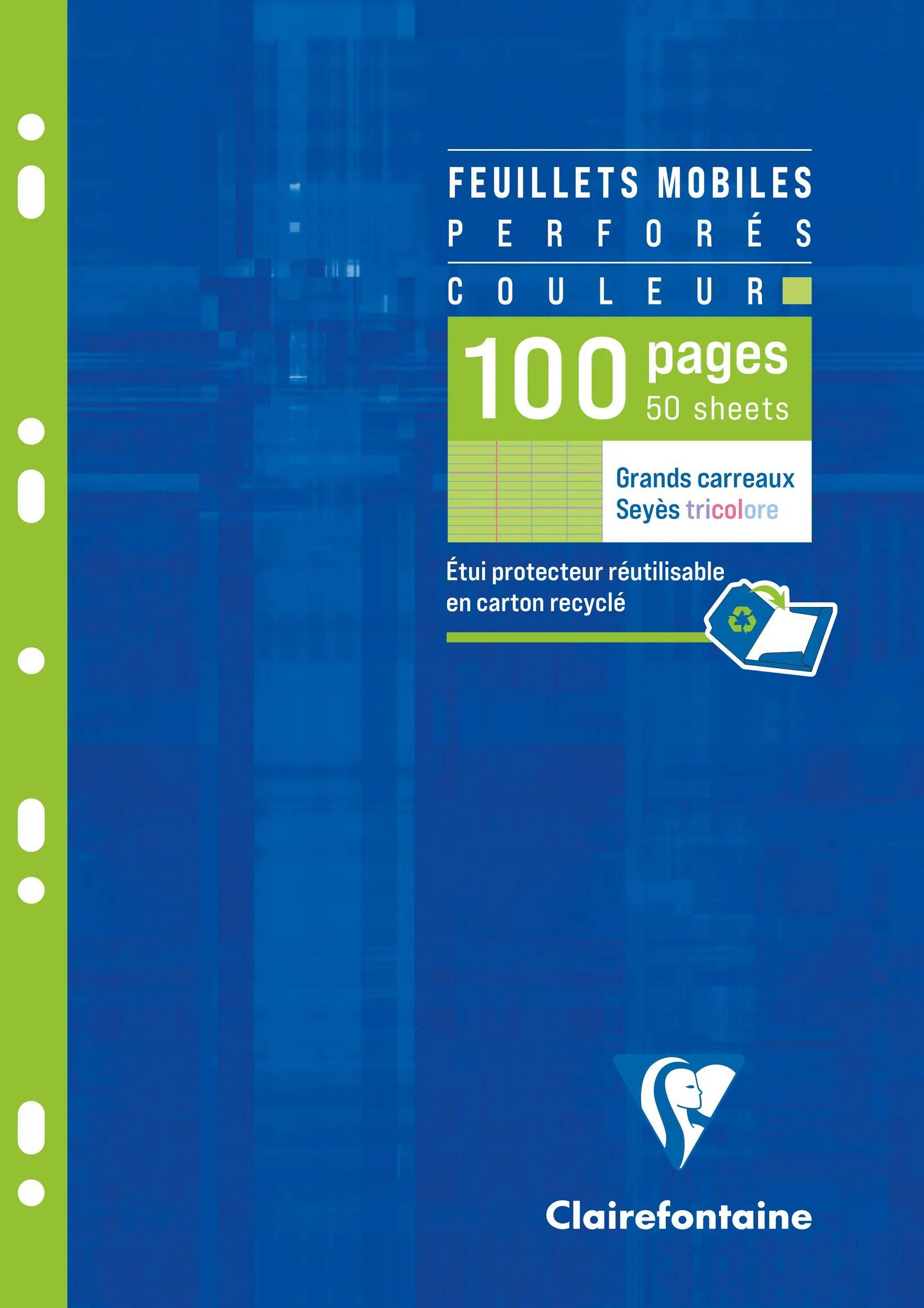 Clairefontaine 10x Farbige Ringbucheinlagen A4 Pack. 50 Blatt franz. Lin. 1745C