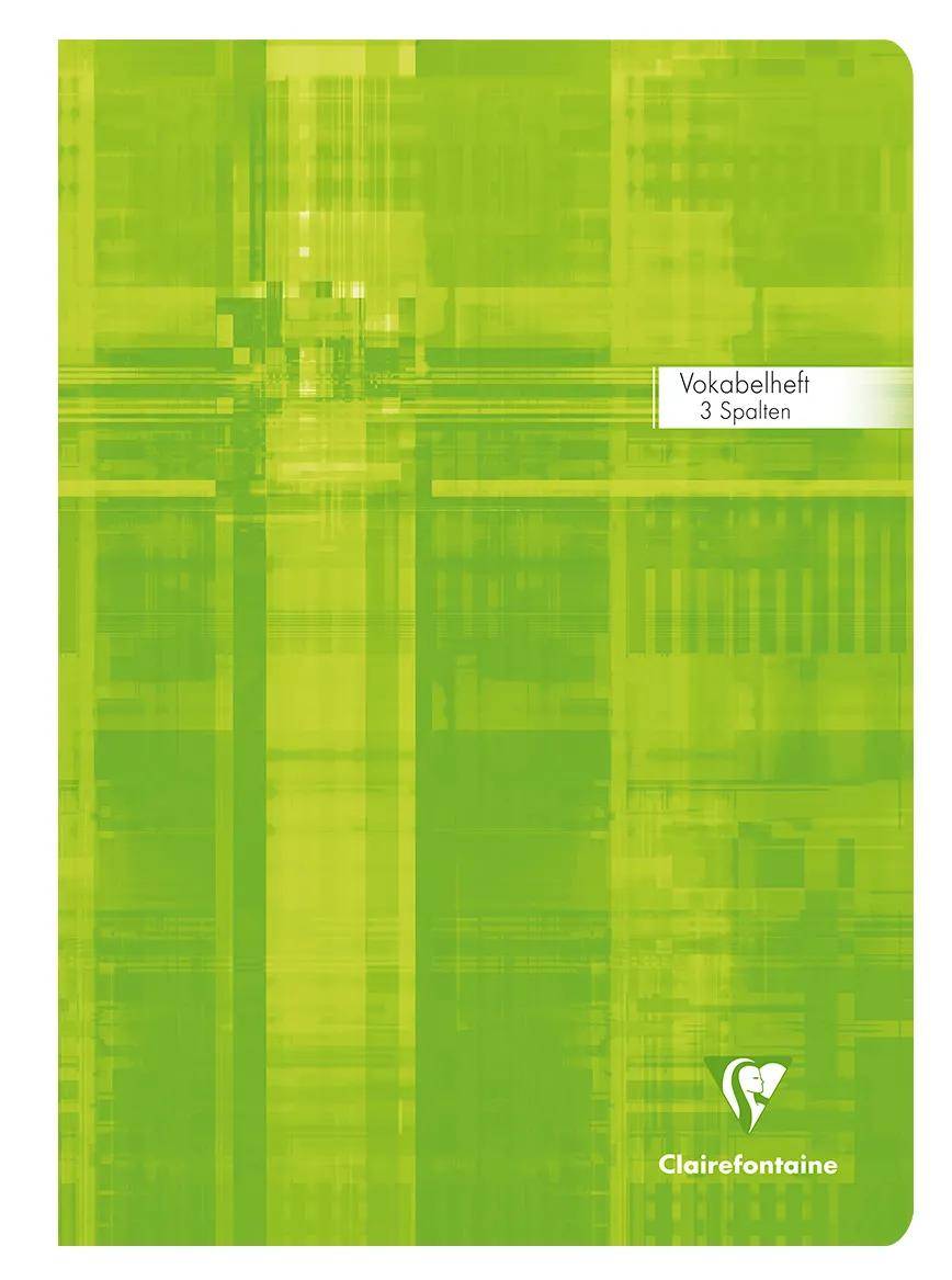 Grüner Clairfontaine-Vokabelhefte-Umschlag mit der Aufschrift 