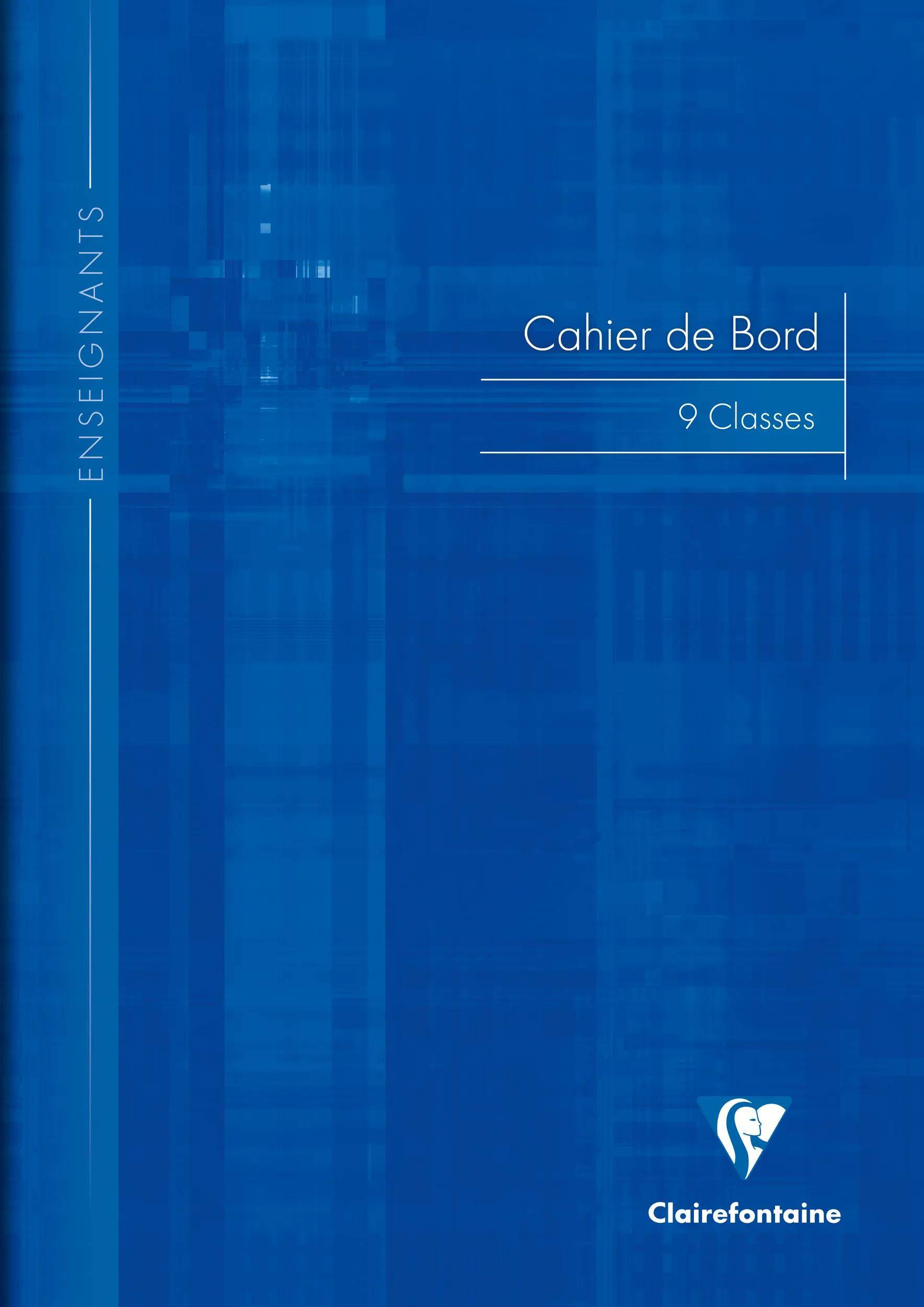 Blauer Clairefontaine-Schulnotizbuch-Umschlag mit der Beschriftung 