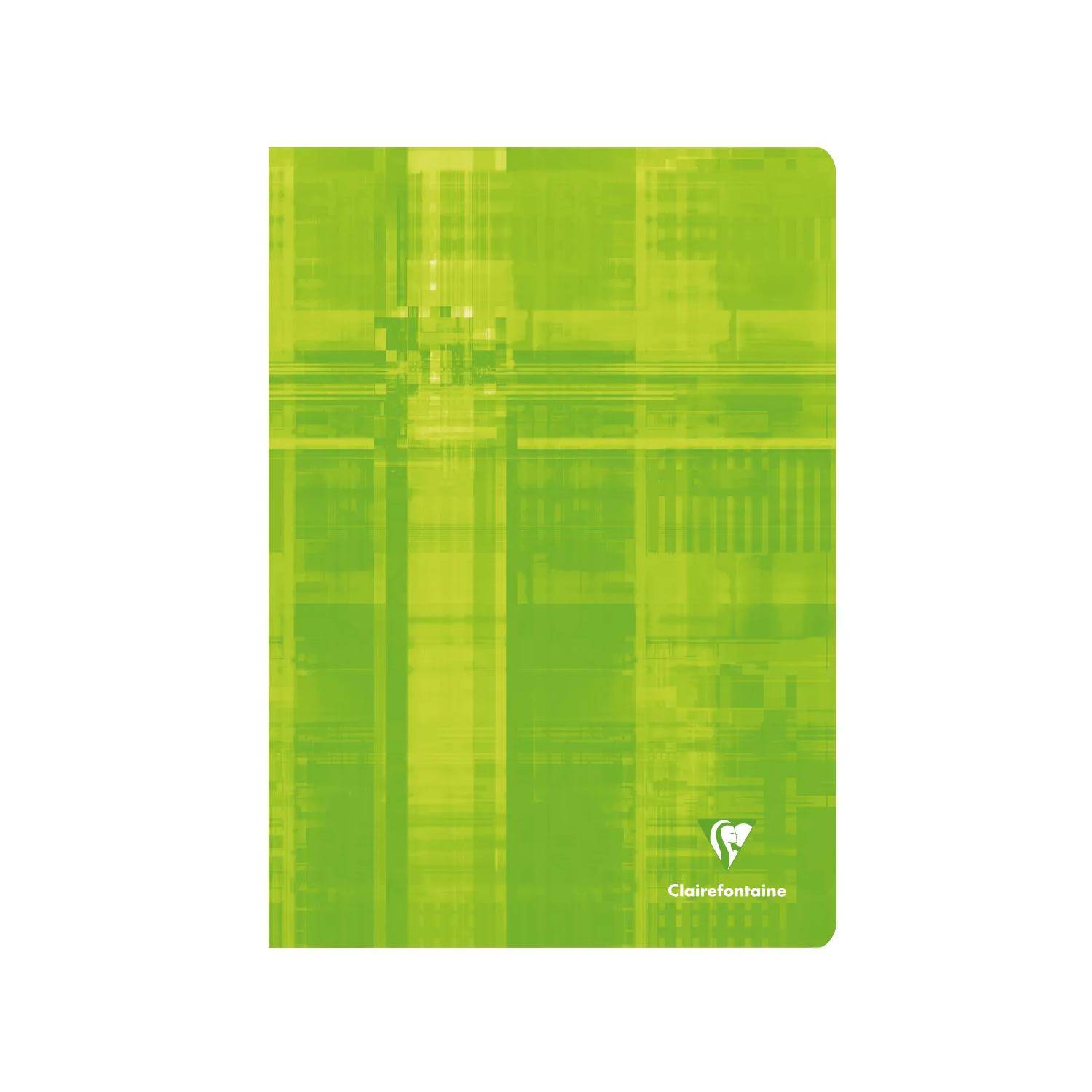Grüner strukturierter Notizbucheinband mit abgerundeten Ecken und dem Clairefontaine-Logo unten rechts.
