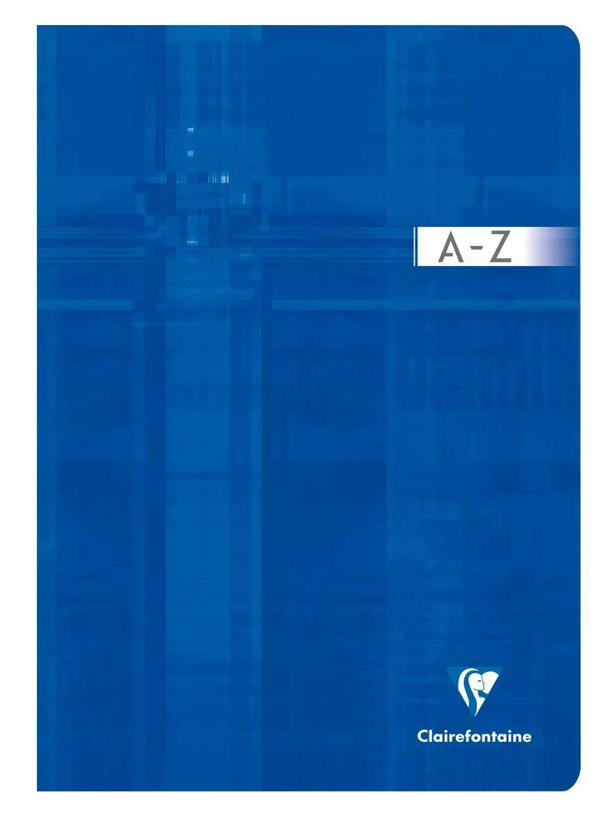 Umschlag eines Buches mit einem blauen abstrakten Muster, mit dem Text „A – Z