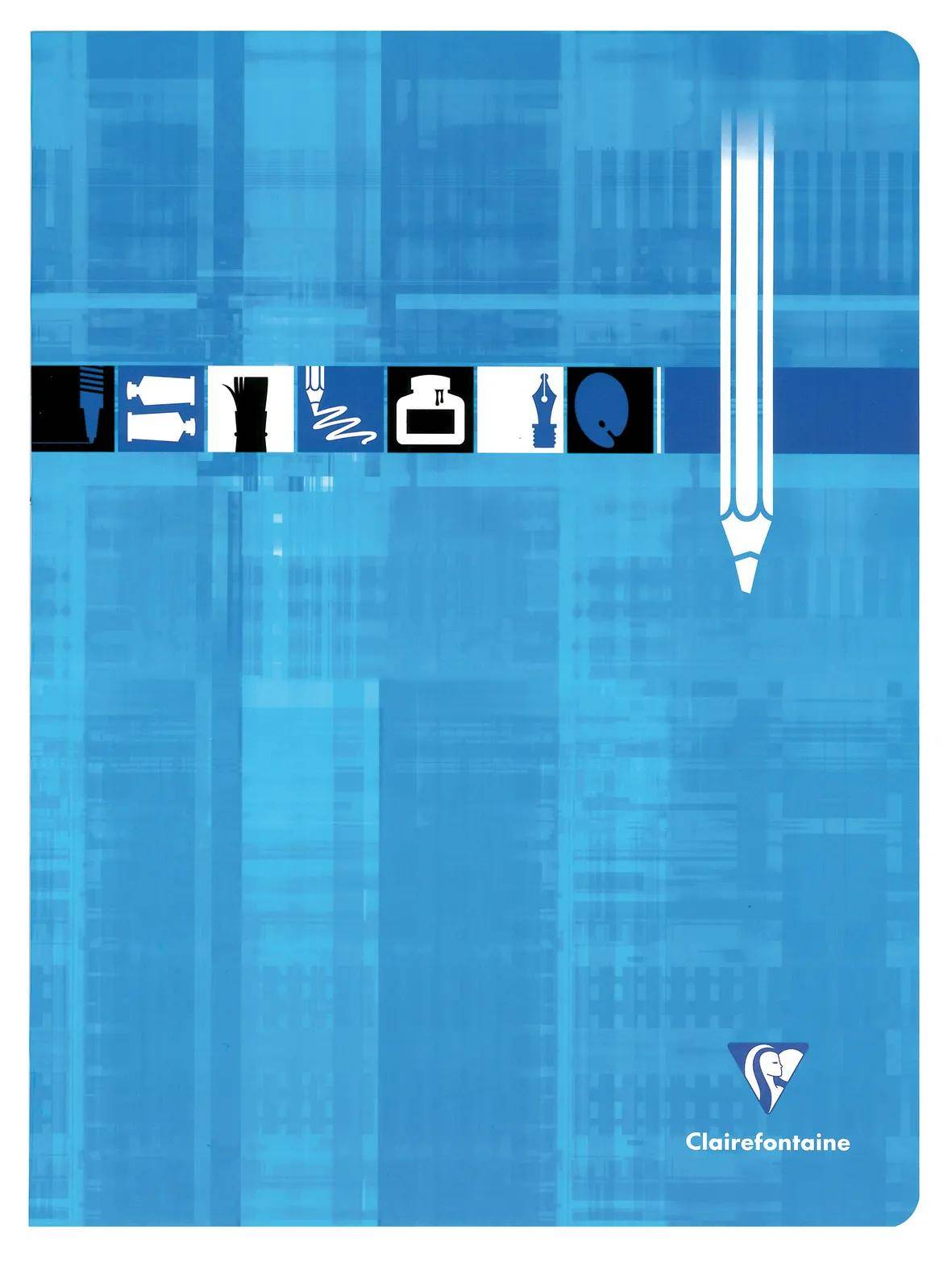 Clairefontaine 20x Zeichenheft 24x32 cm, 12 Blatt 125g, blanko - Blau 3390C