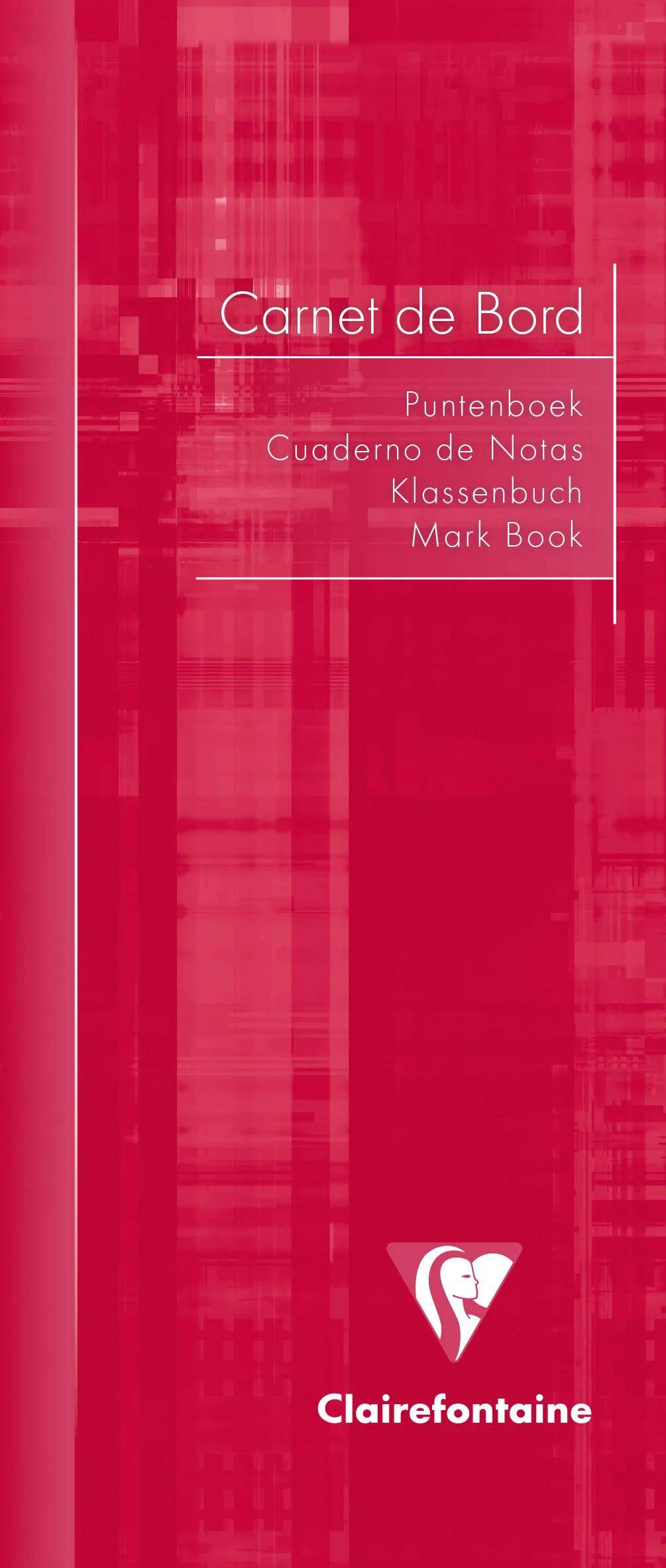Clairefontaine 10x Klassenheft Notenübersicht 8,5x20cm 16 Blatt Sortiert 3529C