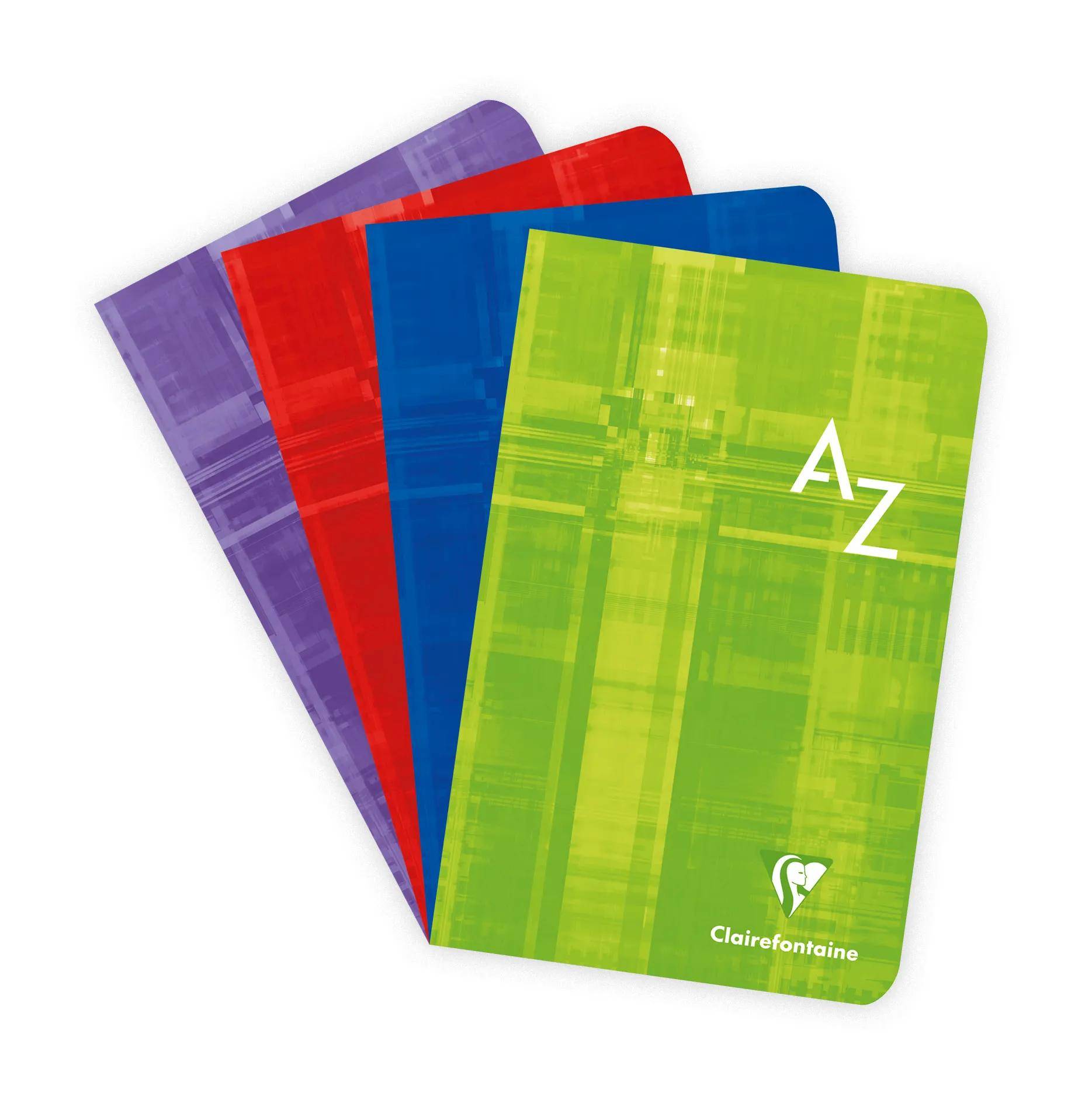 Clairefontaine 10x Registerbuch 11x17 cm 48 Blatt 90g FR Lin.Sortiert 3608C