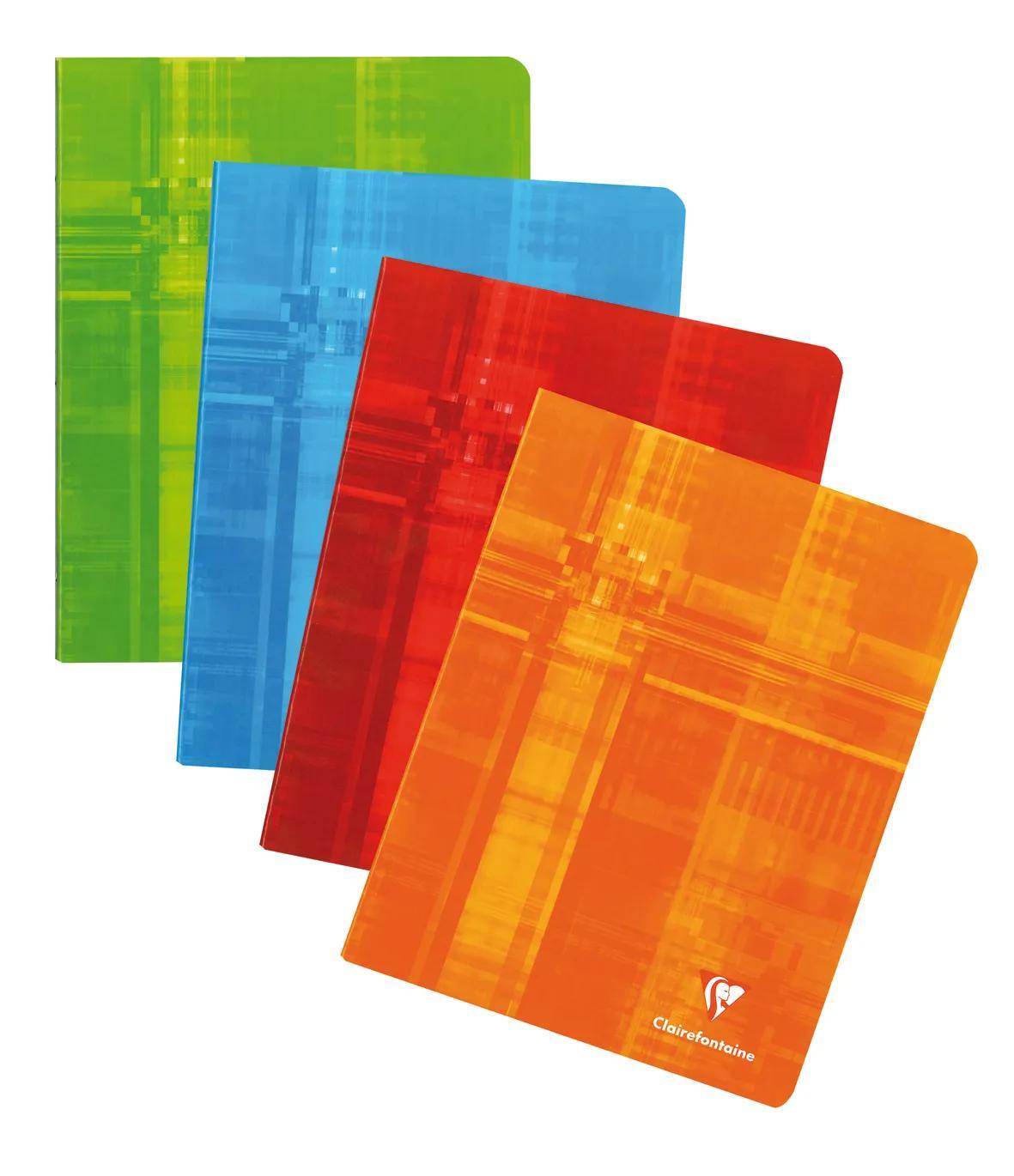 Clairefontaine 10x Heft 16,5x21 cm, 60 Bl 90g, kariert 5/5 Rand Sortiert 392C