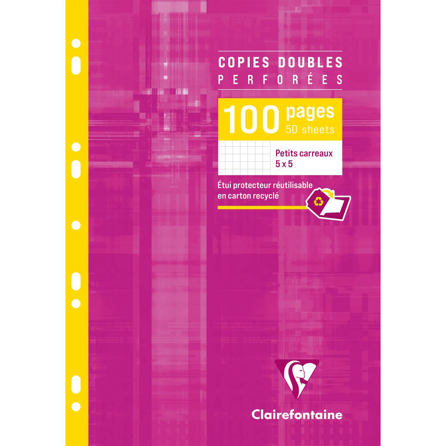 Clairefontaine 10x Packung 50 Bl Kanzleibogen gelocht DIN A4, 90g, kariert 4722C