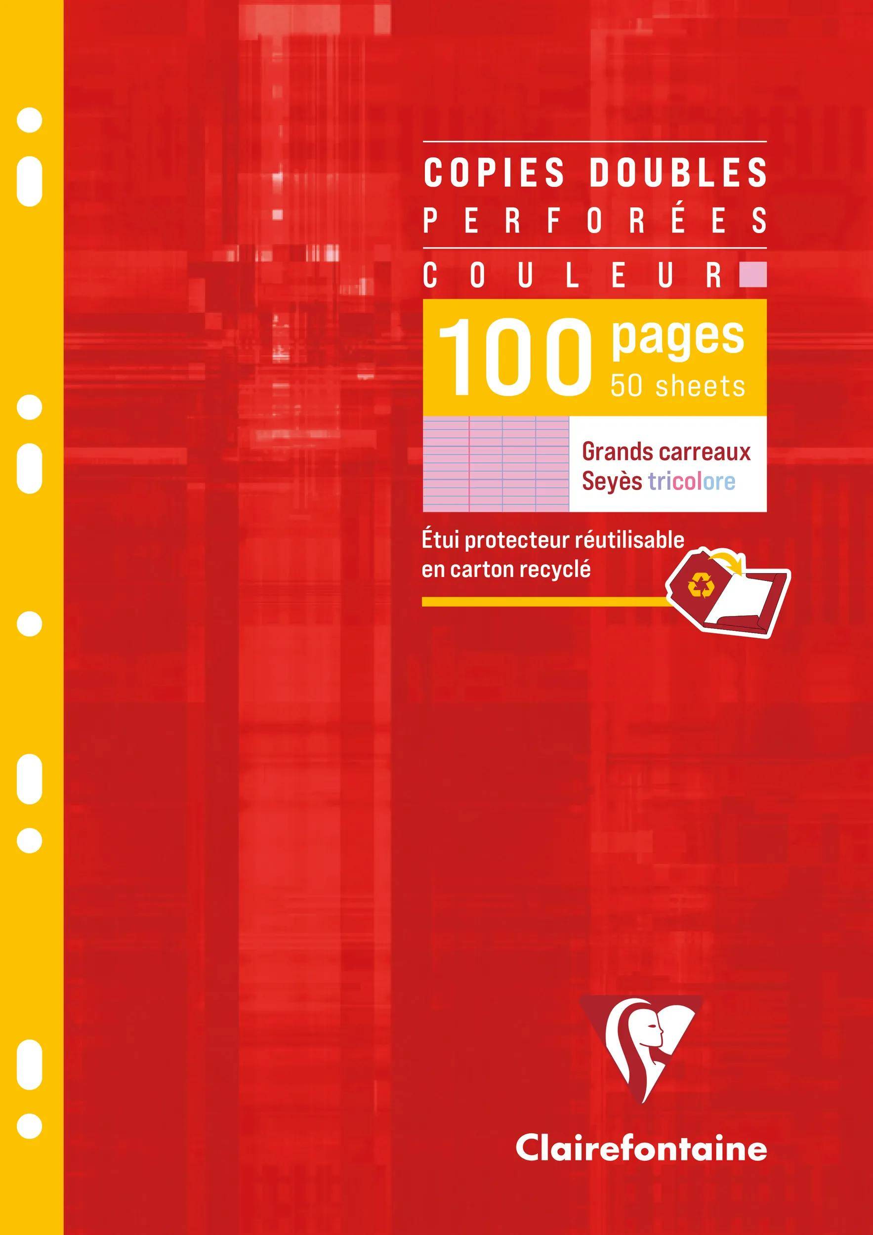 Clairefontaine 10x Farbige Klausurbogen A4 100 Seiten FR Lineatur 4743C