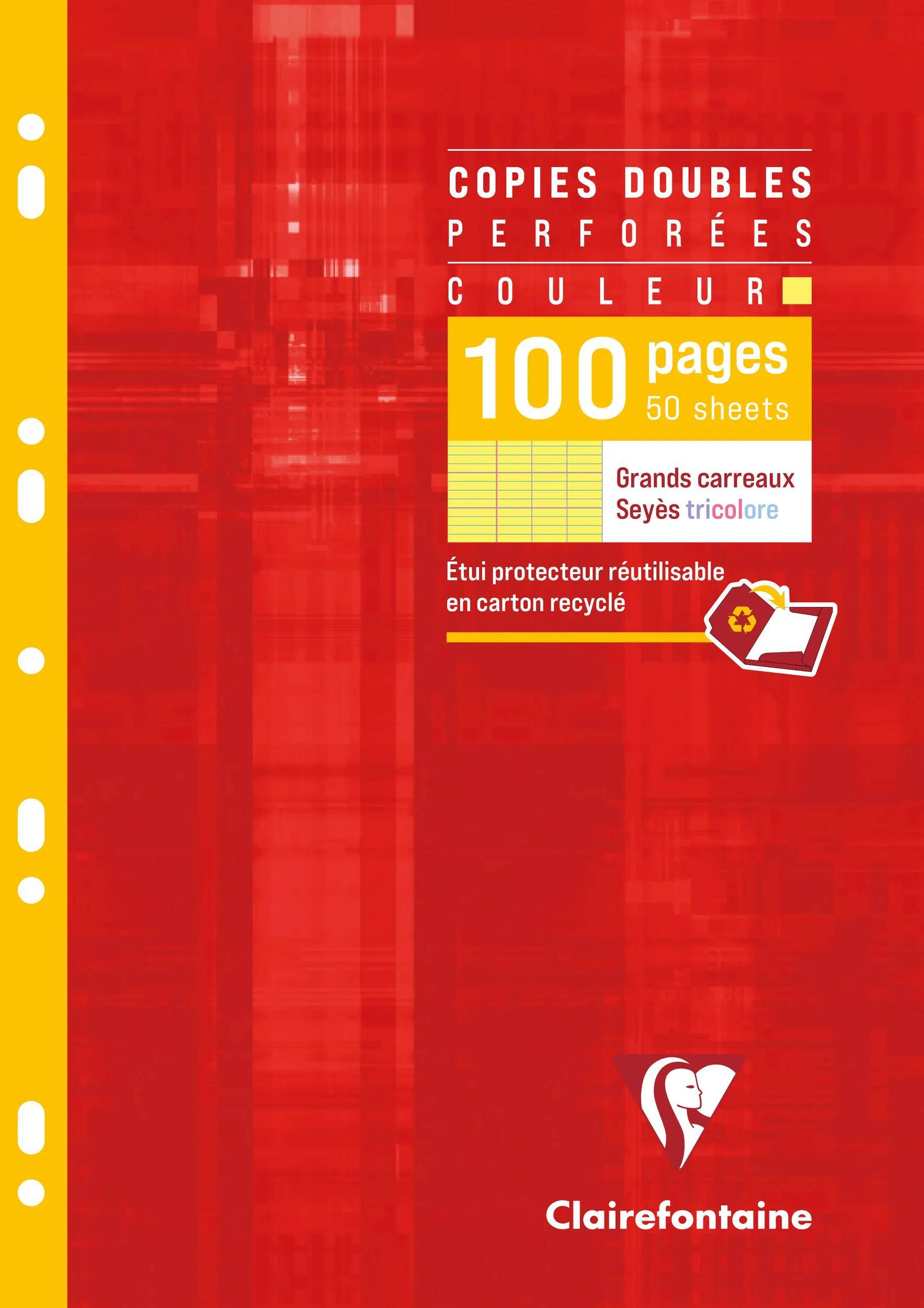 Clairefontaine 10x Farbige Klausurbogen A4 100 Seiten FR Lineatur 4747C