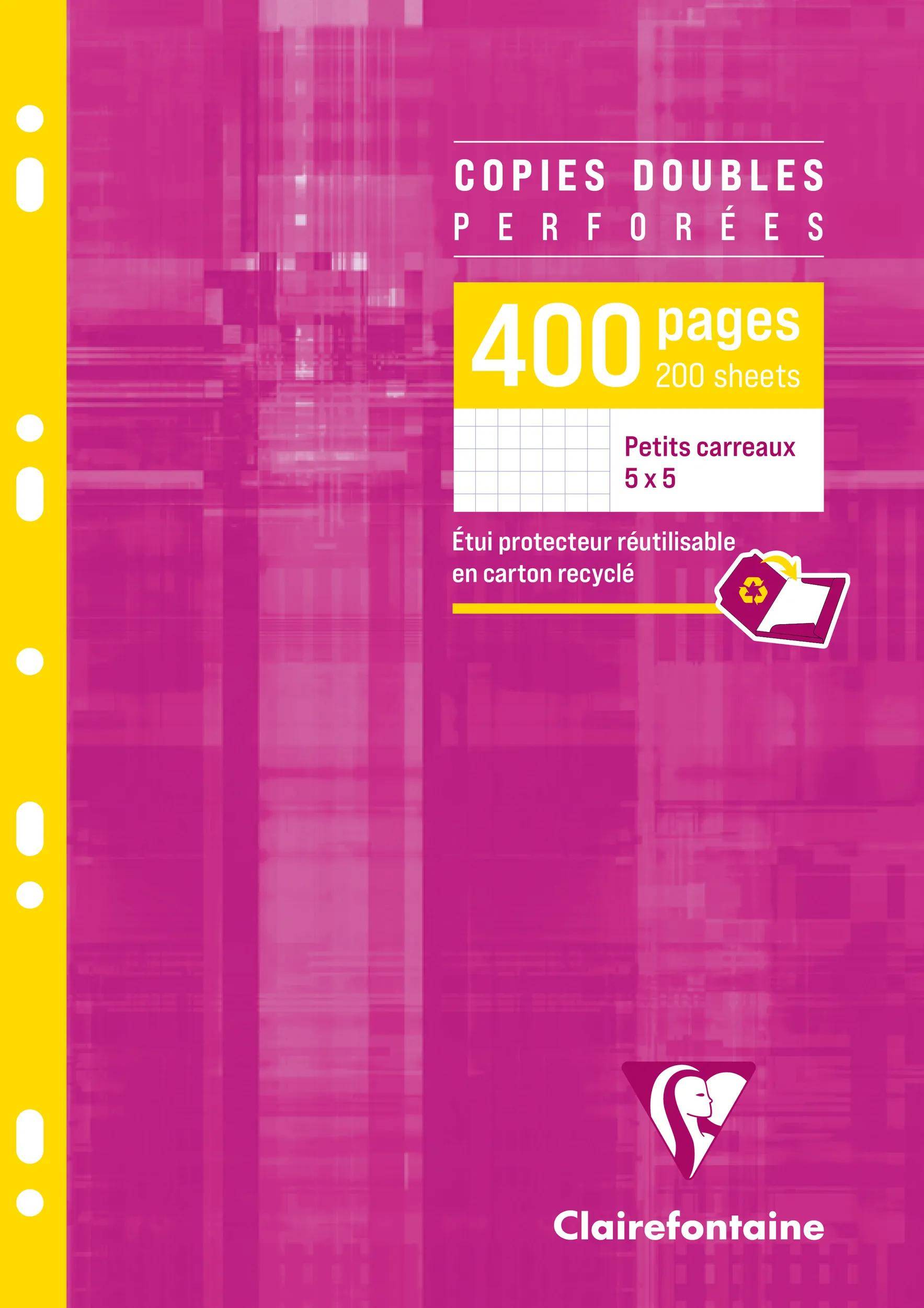 Clairefontaine 10x Packung 200 Bl Kanzleibogen gelocht A4, 90g, kariert 4792C