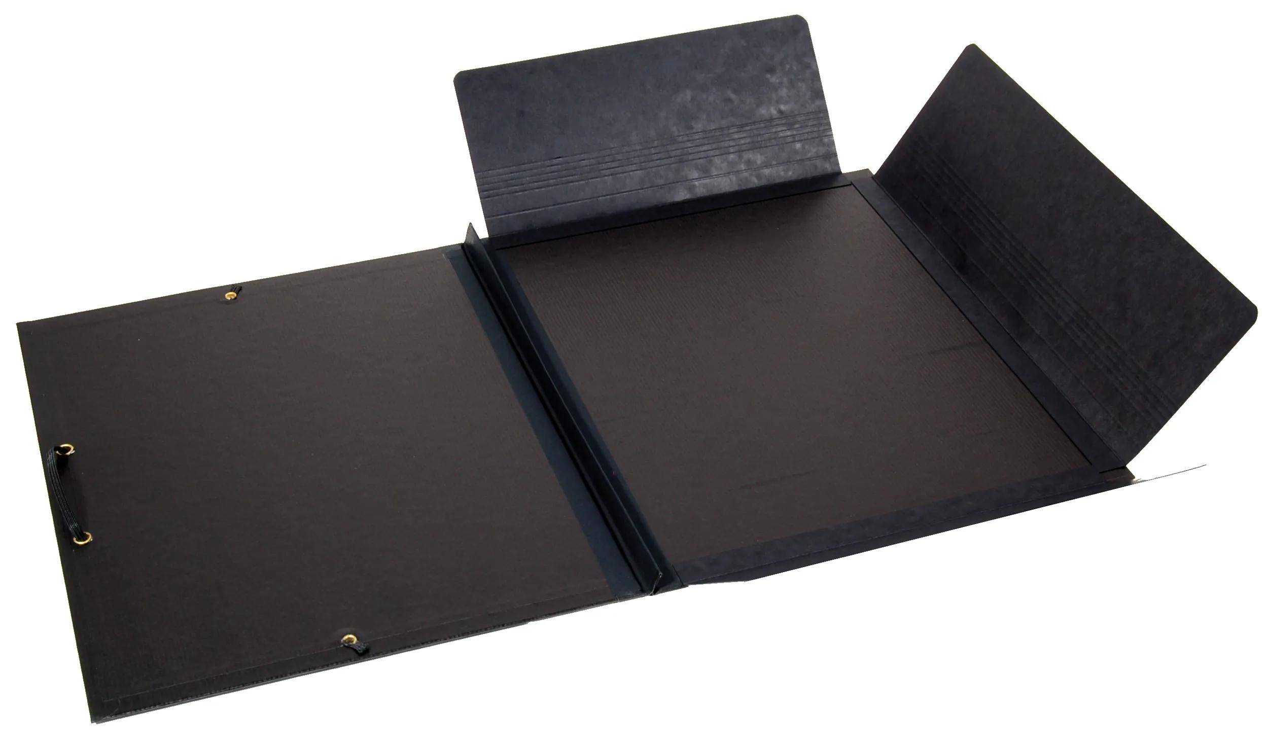 Clairefontaine 8x Zeichenmappe Kraft, Gummizug + 3 Klappen A3+ Schwarz 48015C