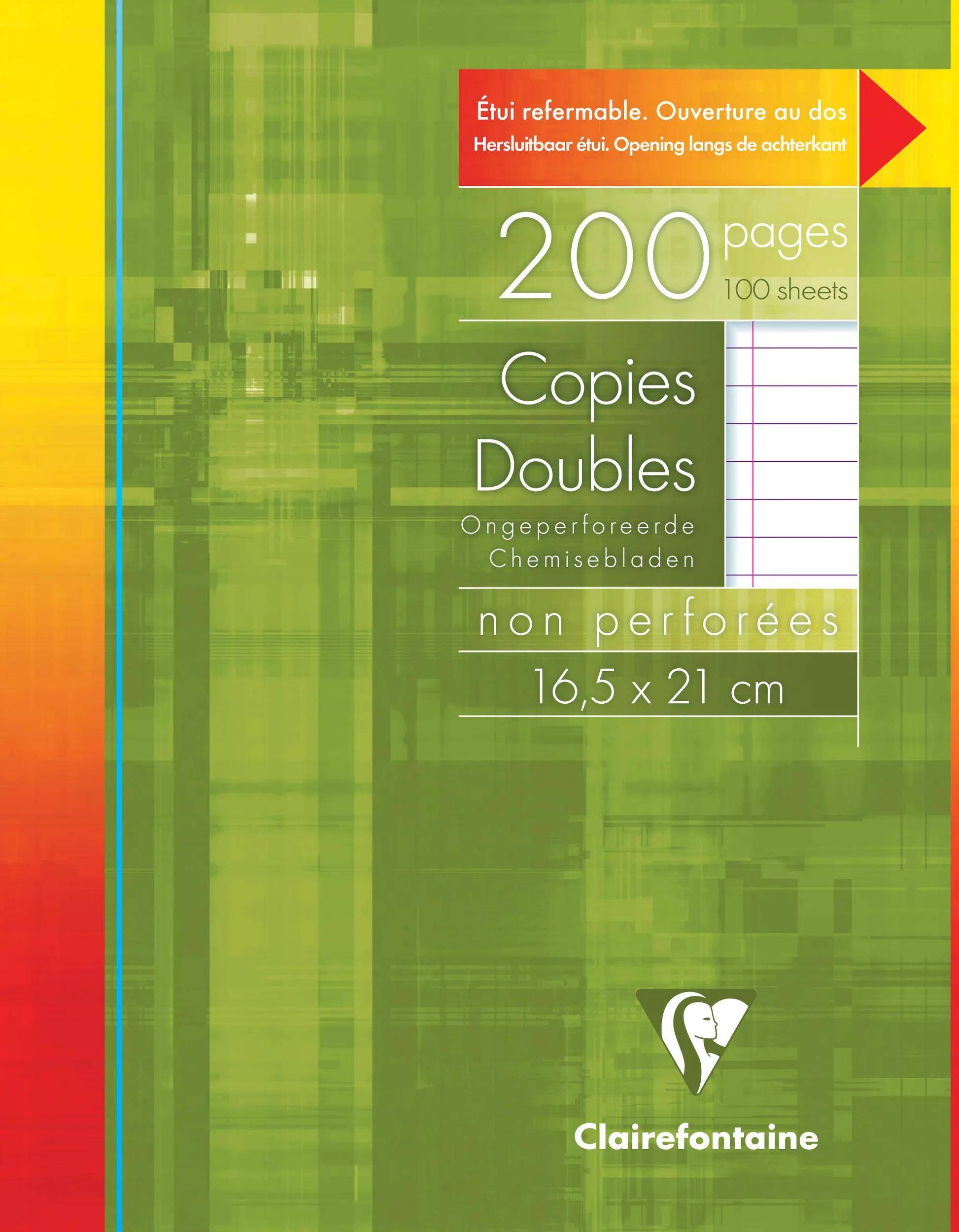 Clairefontaine 5x Klausurbogen 16,5x21cm 200 Seiten liniert Weiß 593C