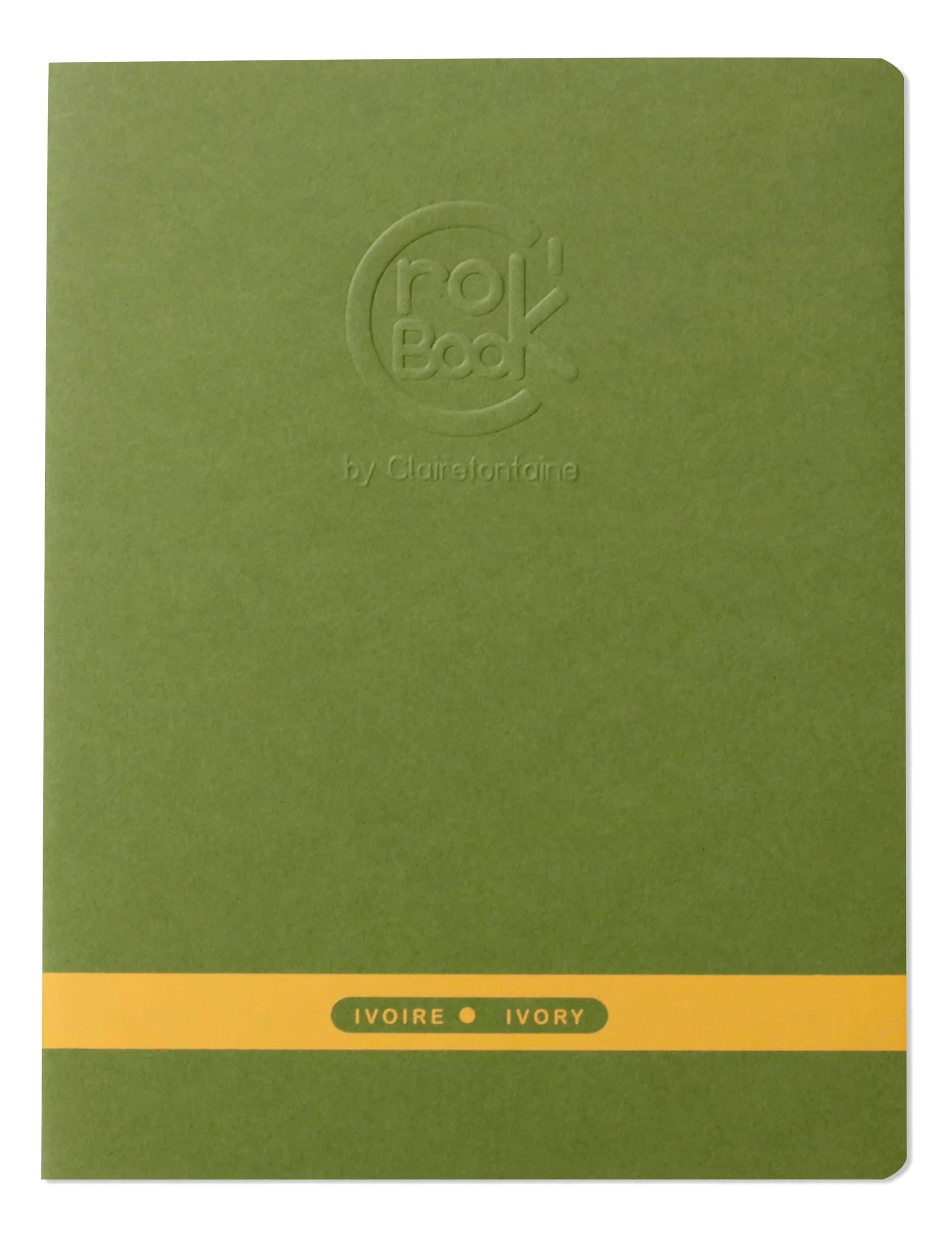 Grüner Notizbucheinband mit geprägtem „roll Book