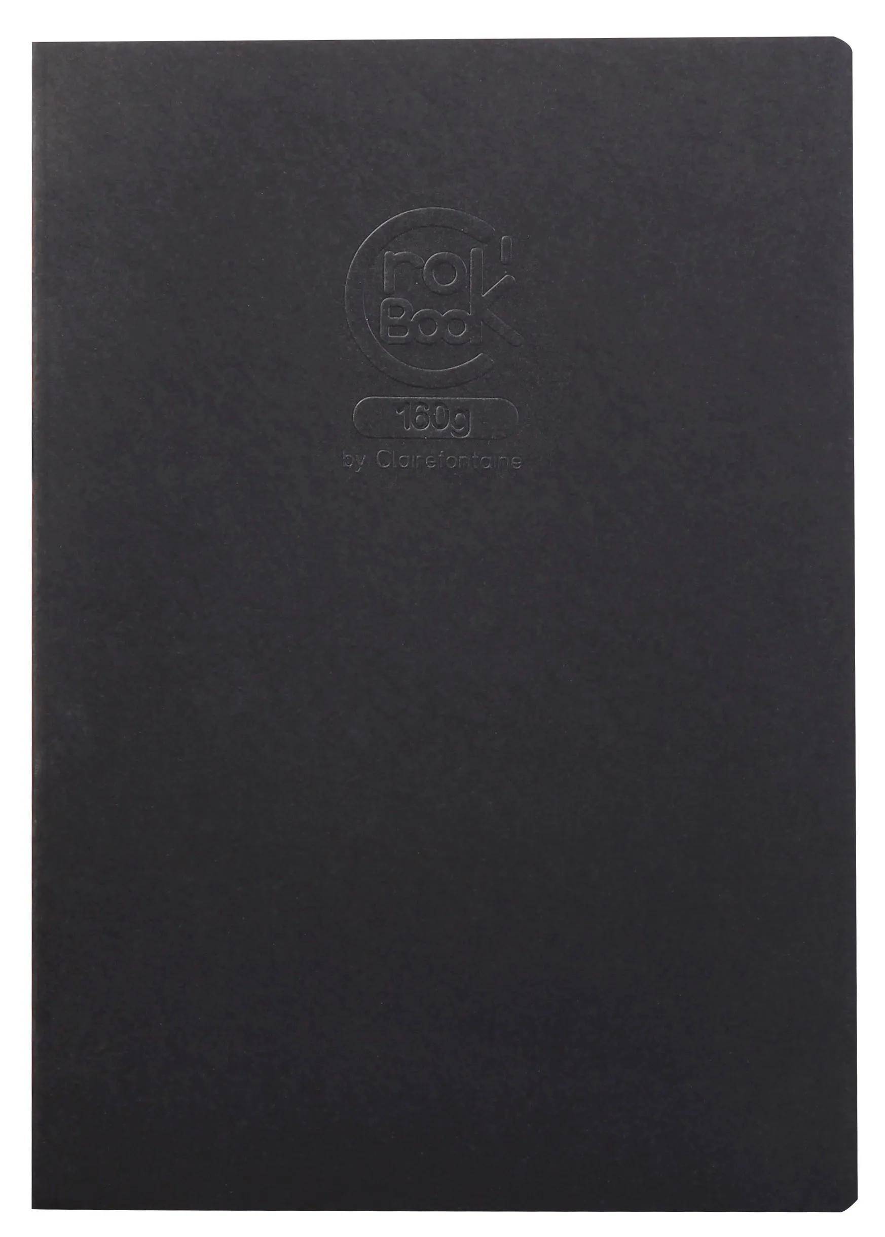 Clairefontaine 5x Skizzenheft A3, 20 Blatt weiß schwarzer Einband Schwarz 60352C