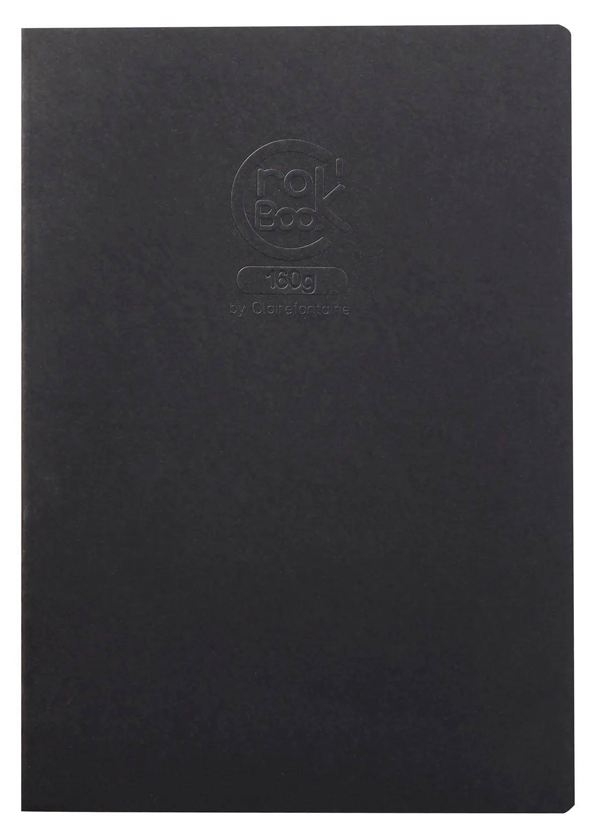 Schwarzes Notizbuch oder Notizbuch-Umschlag mit schwach geprägtem 